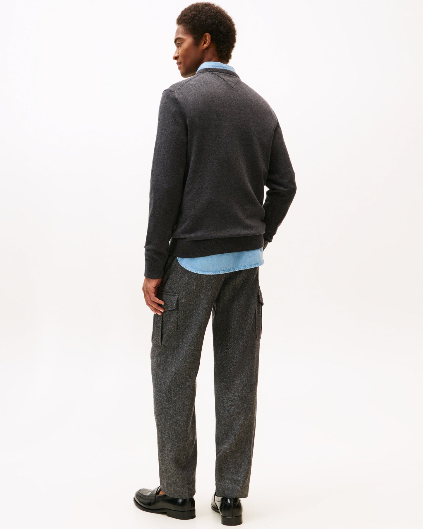 Tommy Hilfiger Essential Cotton Crew Neck Mens Sweatshirt - Dark Grey Heather