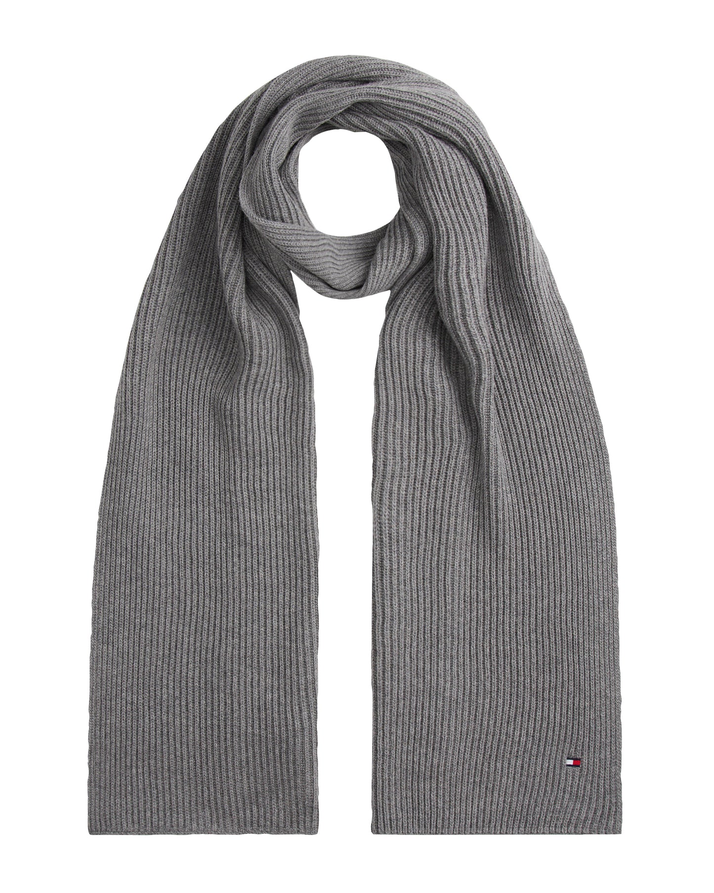 Tommy Hilfiger TH Flag Mens Pima Cotton Scarf - Mid Grey Heather