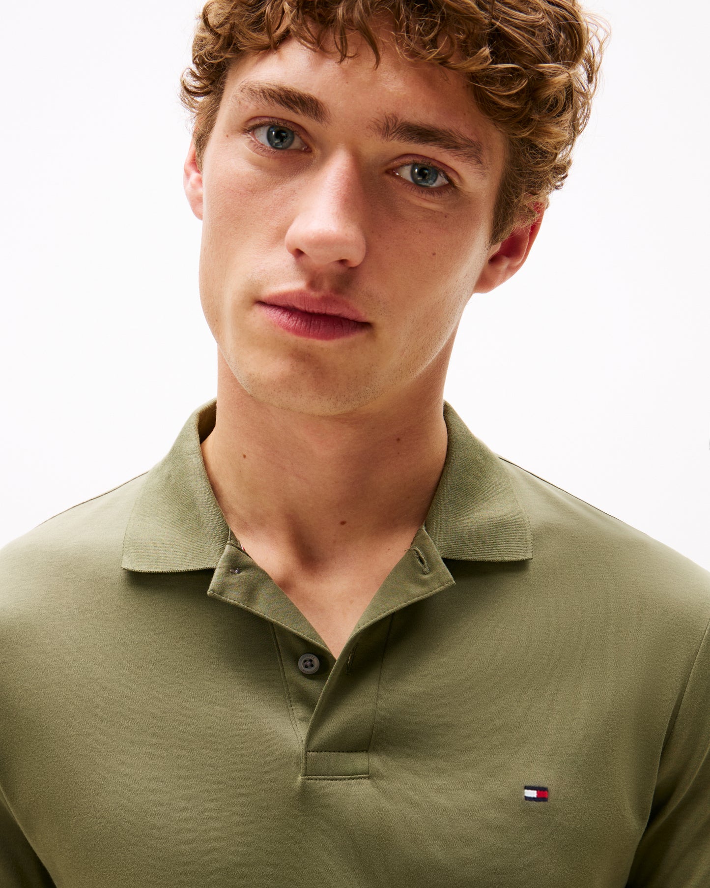 Tommy Hilfiger Liquid Cotton Regular Fit Mens Polo - Battle Green