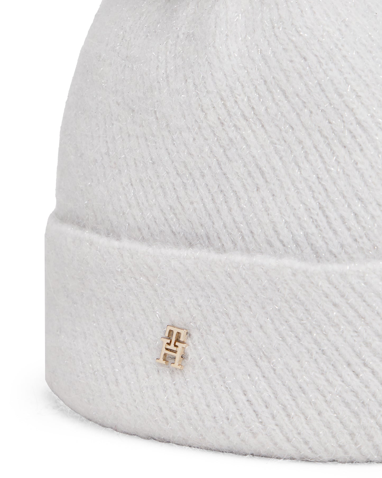 Tommy Hilfiger Womens Lurex Pom Pom Beanie Gift Set - Grey Whisper