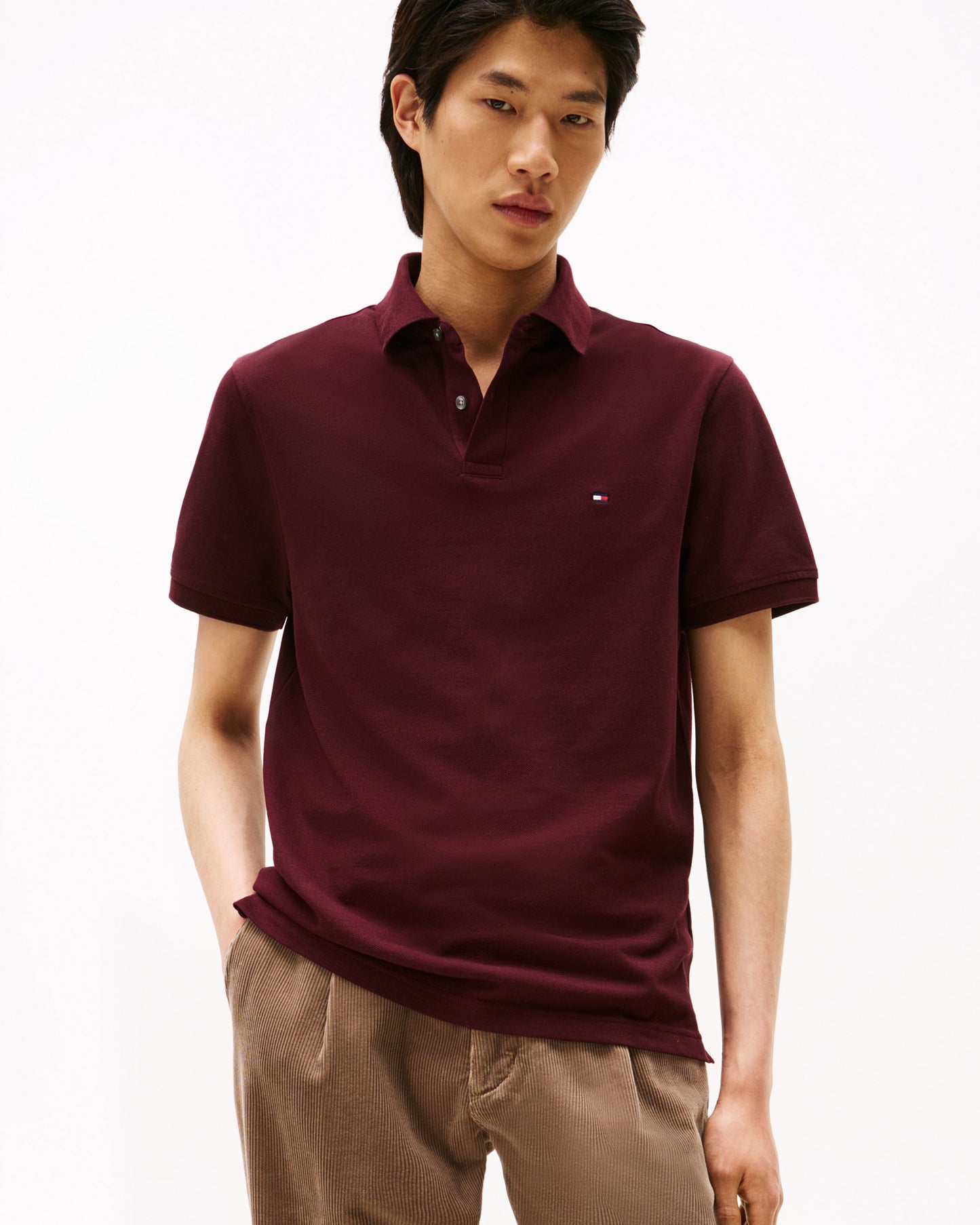 Tommy Hilfiger 1985 Regular Fit Mens Polo - Deep Burgundy
