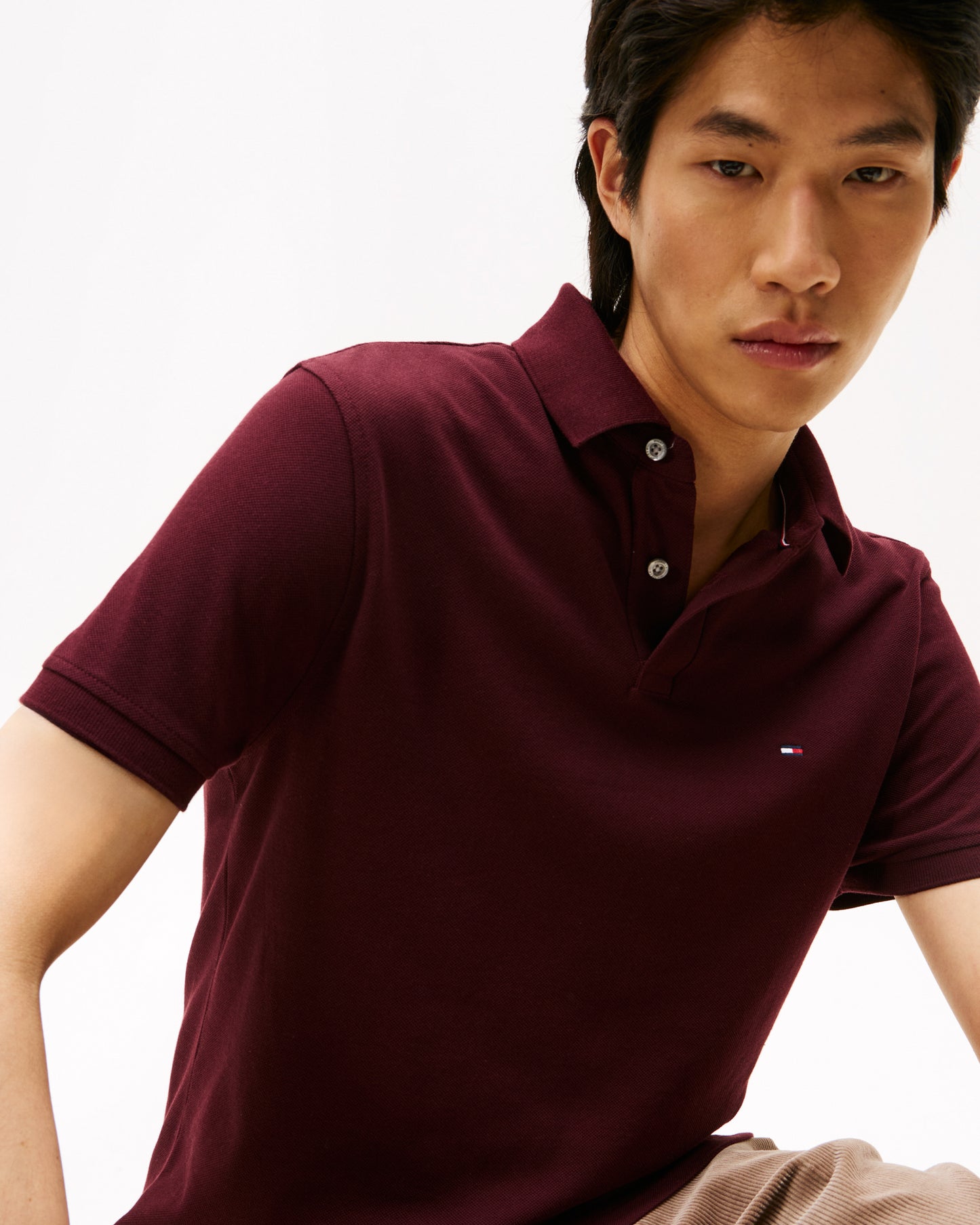 Tommy Hilfiger 1985 Regular Fit Mens Polo - Deep Burgundy