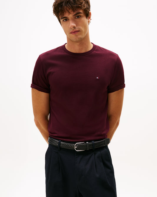 Tommy Hilfiger Essential Seasonal Regular Fit Solid Mens T-Shirt - Deep Burgundy
