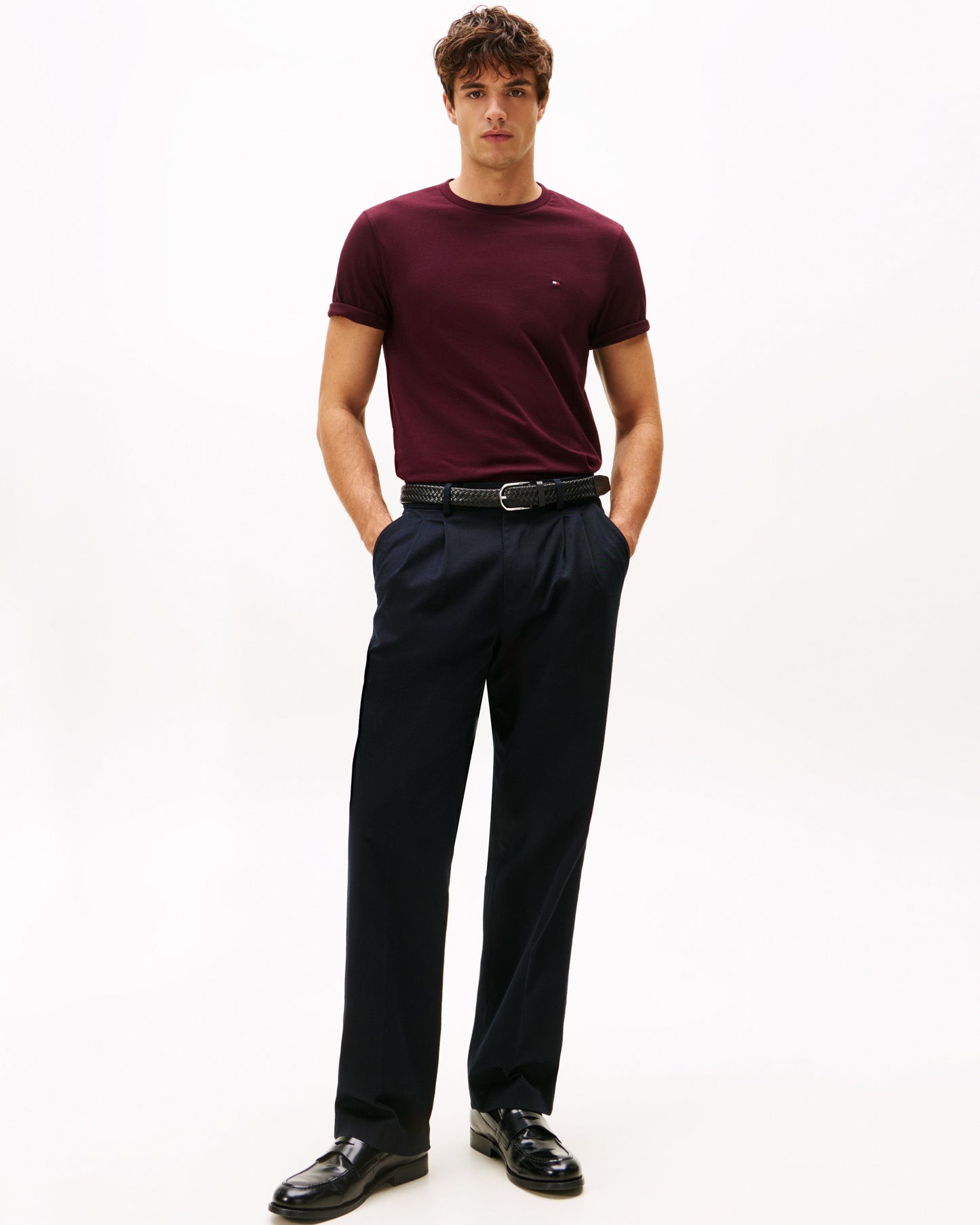 Tommy Hilfiger Essential Seasonal Regular Fit Solid Mens T-Shirt - Deep Burgundy