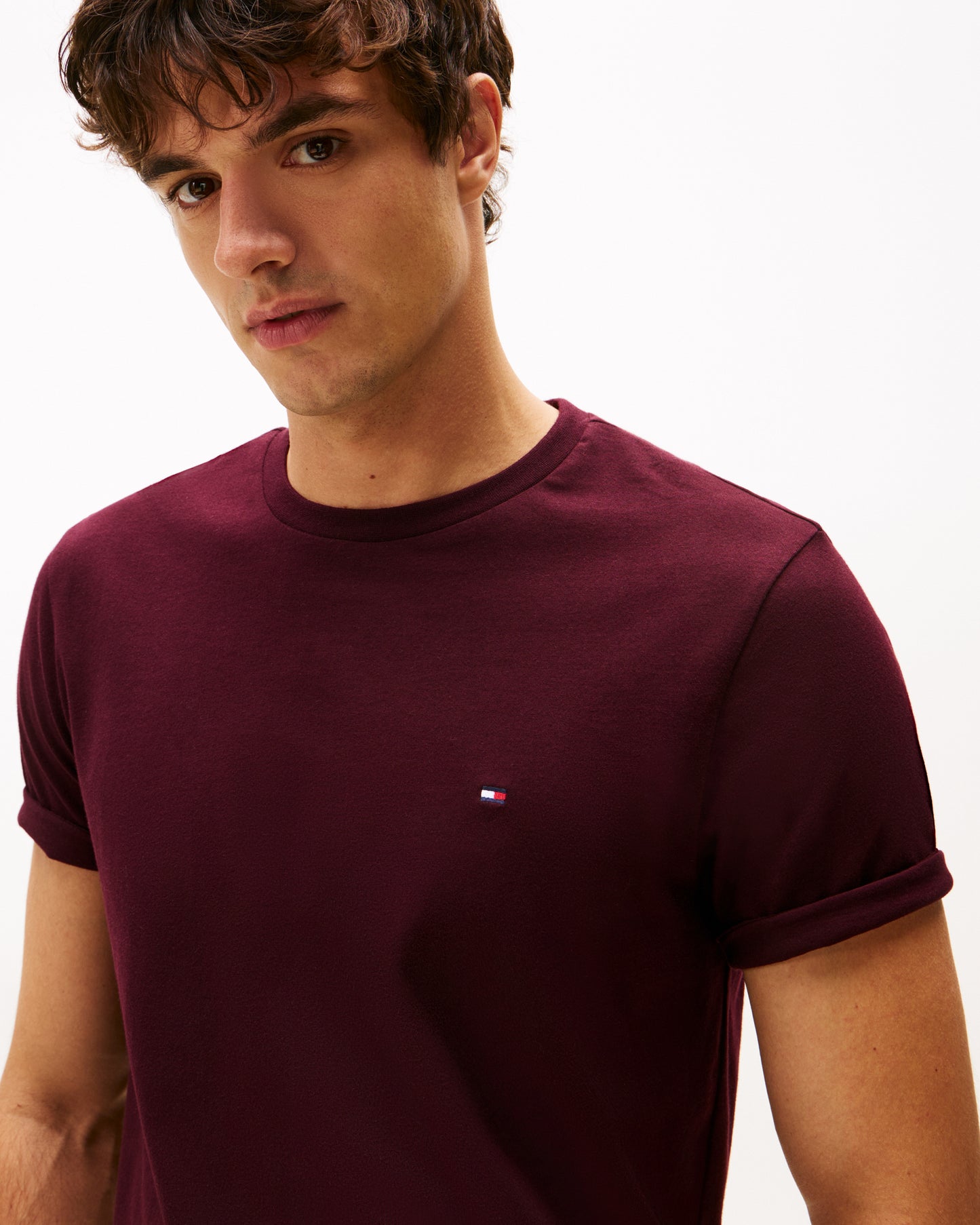 Tommy Hilfiger Essential Seasonal Regular Fit Solid Mens T-Shirt - Deep Burgundy