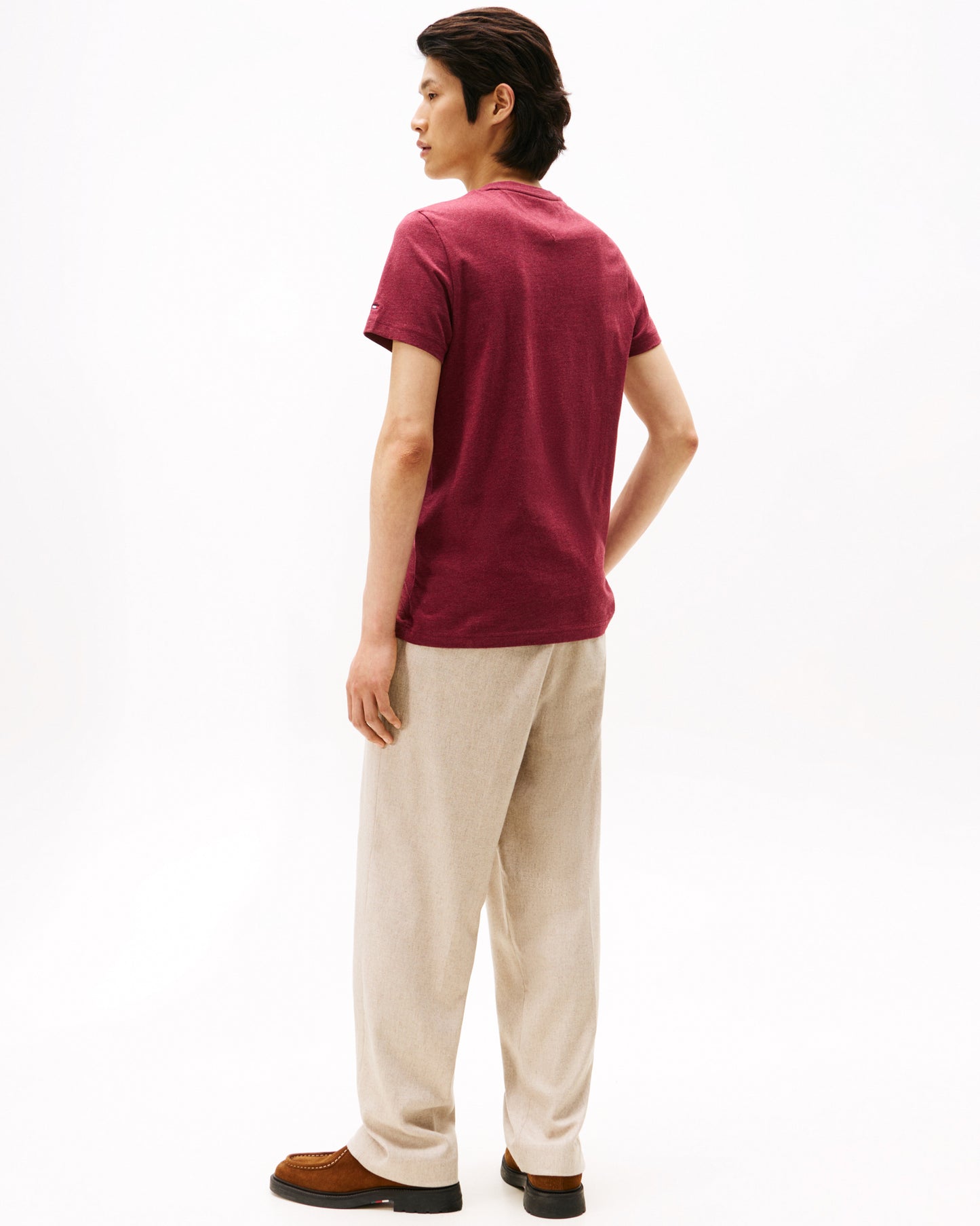 Tommy Hilfiger Tommy Logo Basic Mens T-Shirt - Deep Rouge Heather