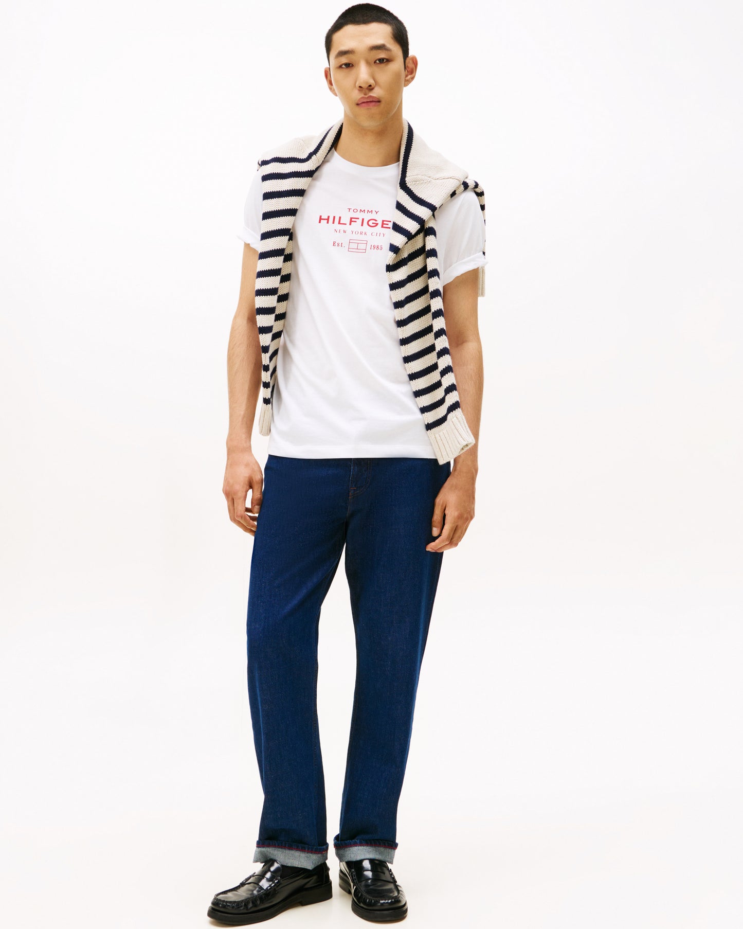 Tommy Hilfiger Stack Hilfiger Mens Graphic T-Shirt - White