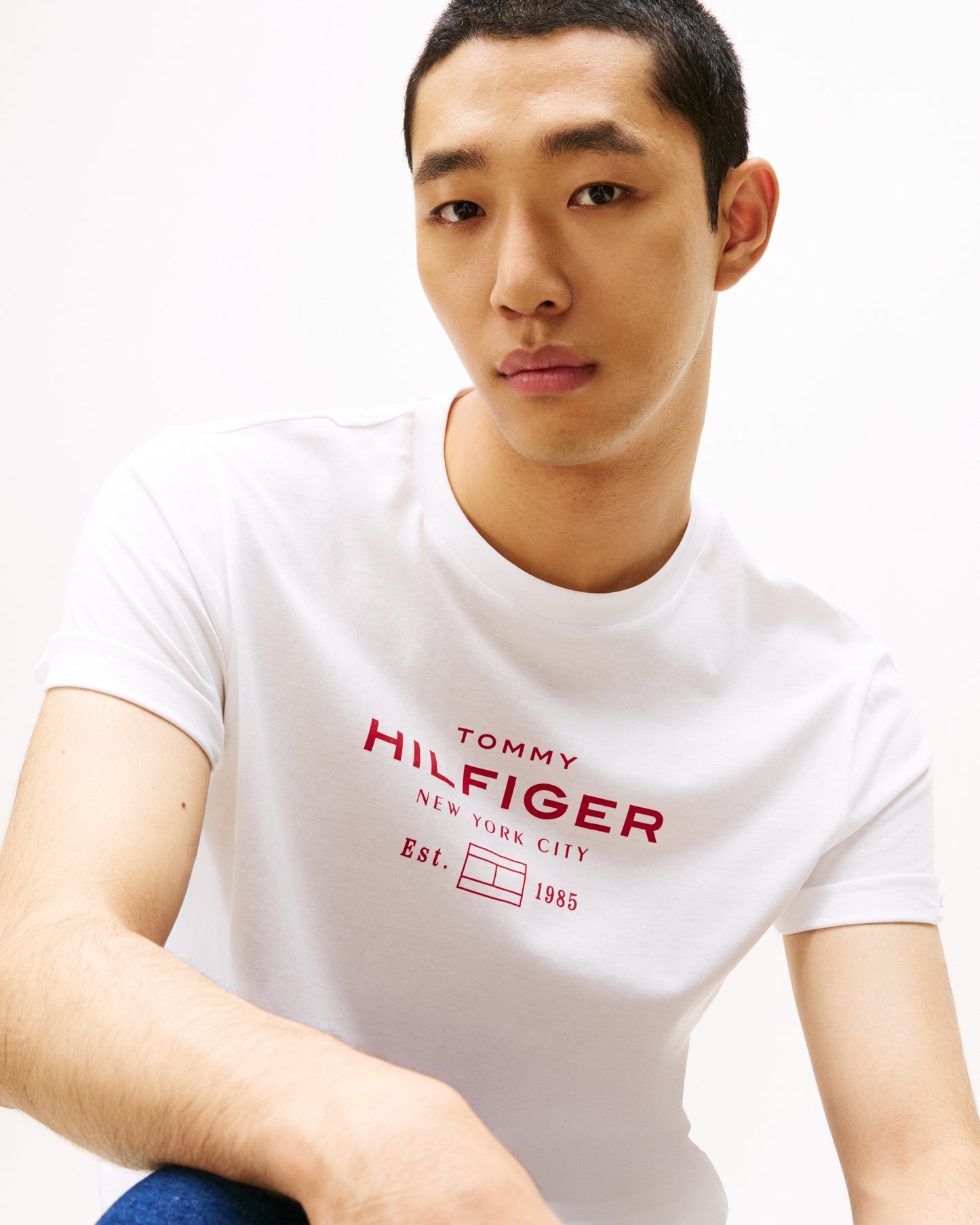 Tommy Hilfiger Stack Hilfiger Mens Graphic T-Shirt - White