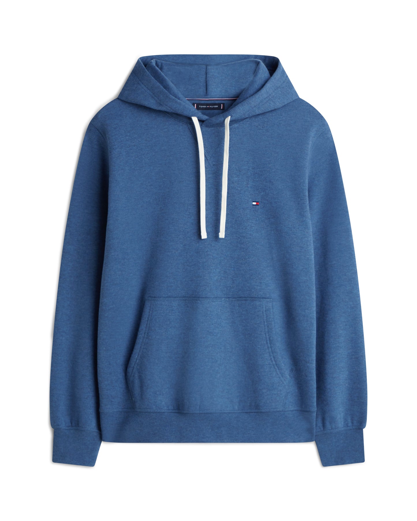 Tommy Hilfiger Essential Flag Embroidery Mens Fleece Hoodie - Aegean Sea Heather