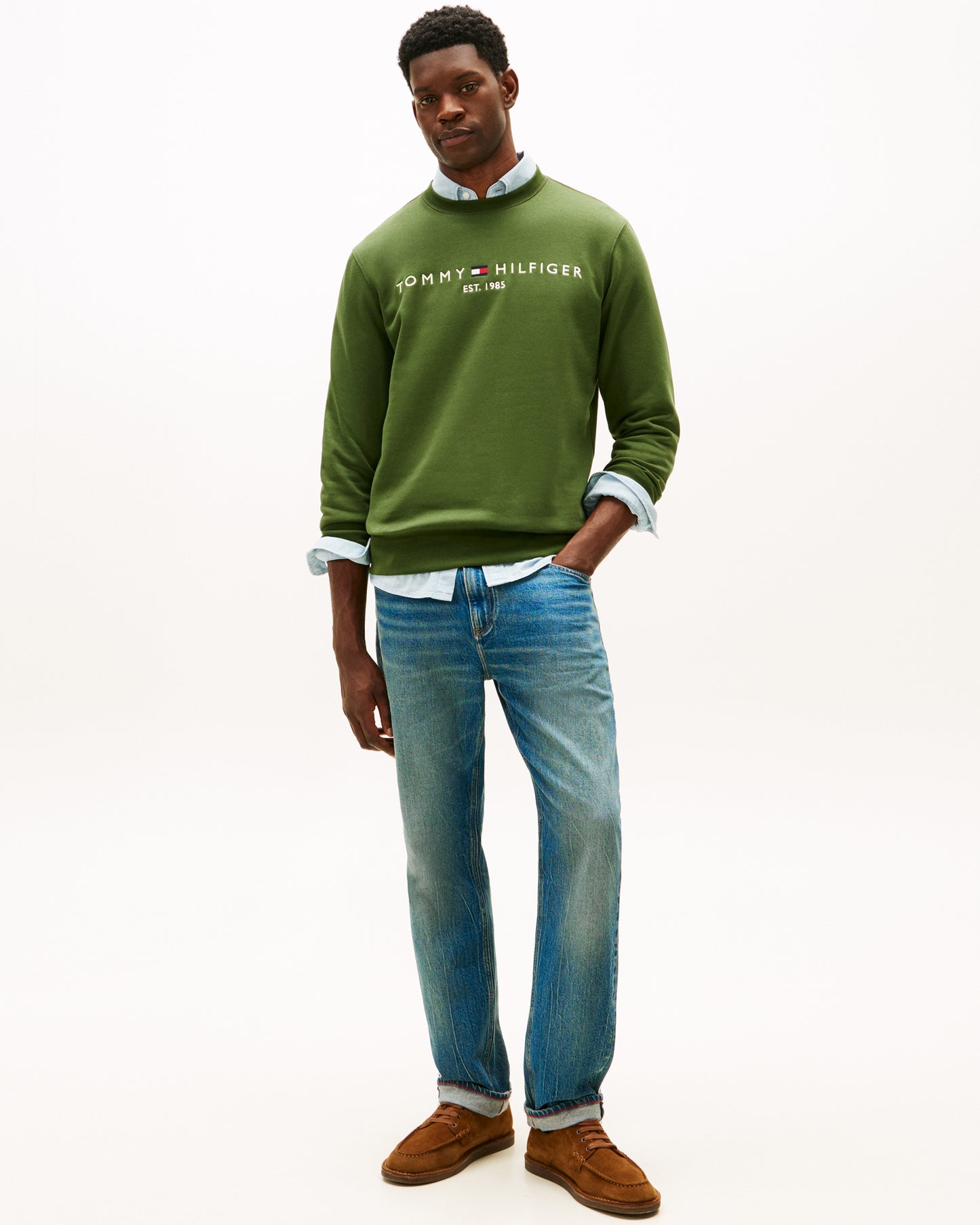Tommy Hilfiger Tommy Logo Mens Sweatshirt - Mountain Pine