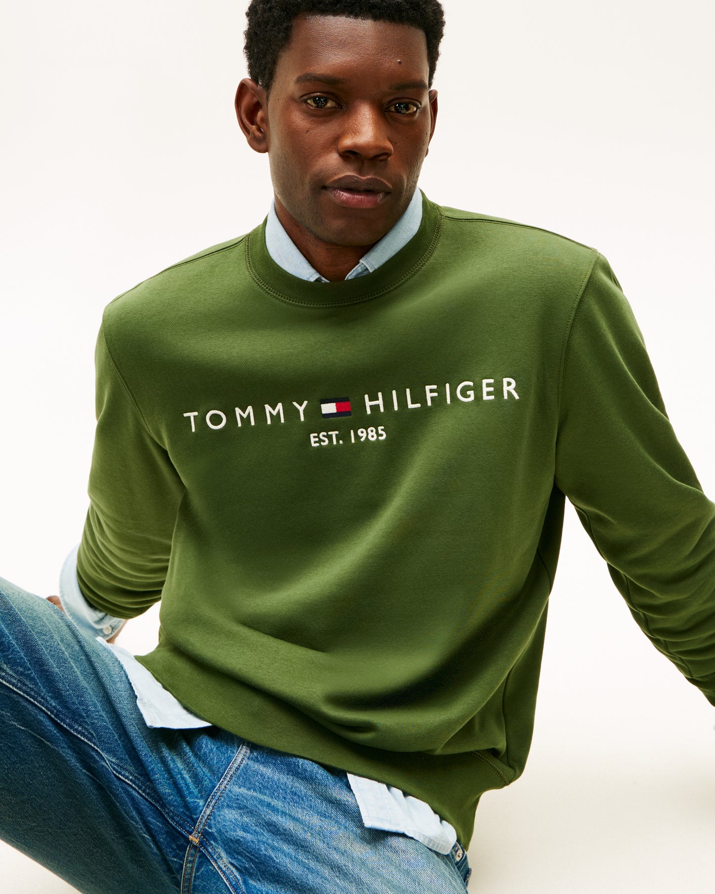 Tommy Hilfiger Tommy Logo Mens Sweatshirt - Mountain Pine
