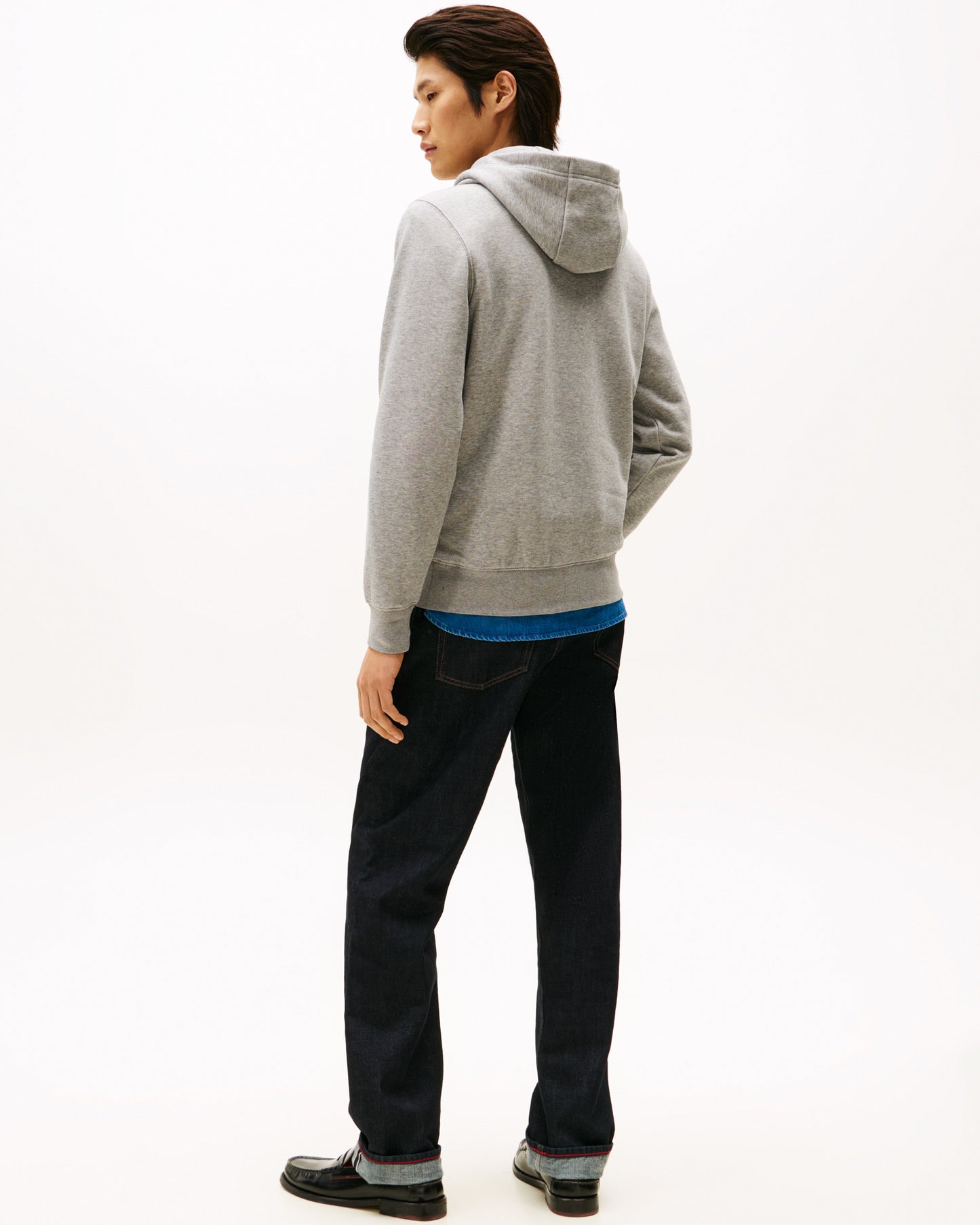 Tommy Hilfiger Brand Love Mens Small Hilfiger Logo Hoodie - Medium Grey Heather