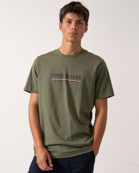 Tommy Hilfiger Brand Love Hilfiger Mens Tee - Battle Green