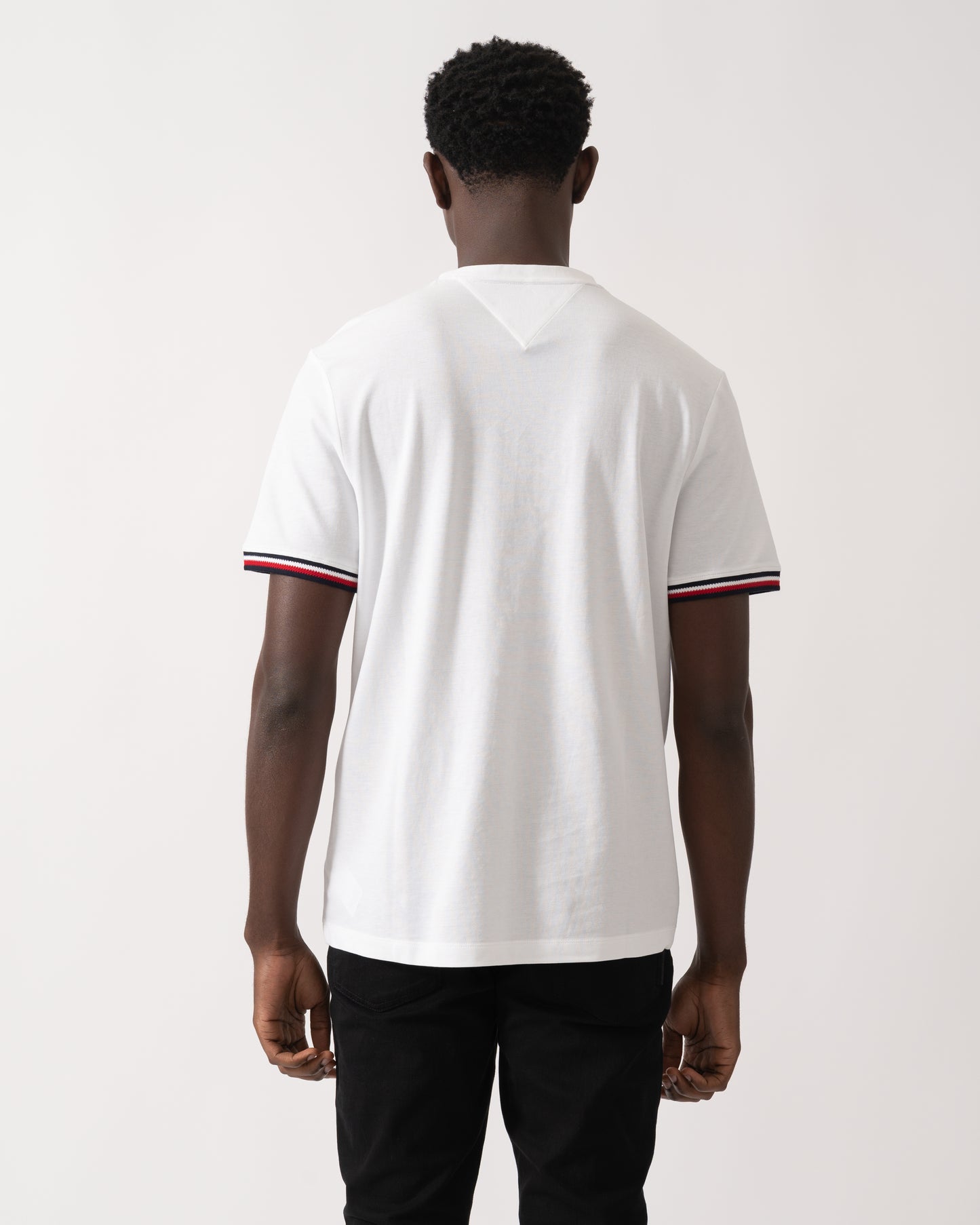 Tommy Hilfiger Global Strip Cuff Mens T-Shirt - White