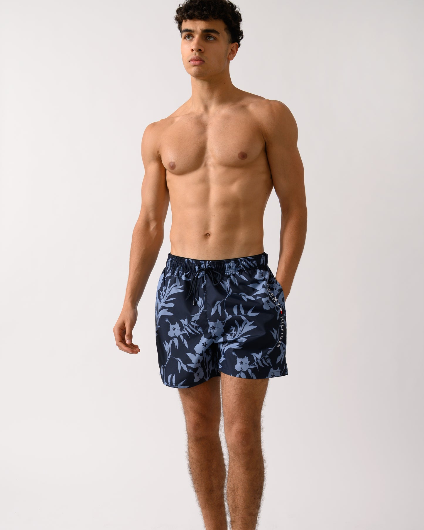 Tommy Hilfiger Medium Drawstring Leaf Print Mens Swim Shorts