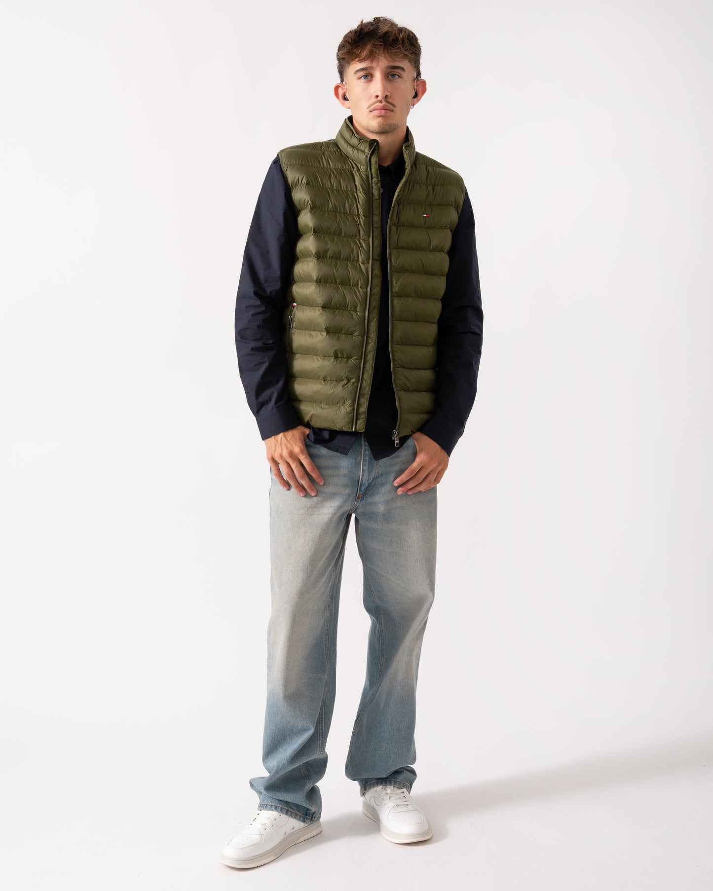 Tommy Hilfiger Packable Recycled Mens Quilted Gilet - Huntsman Green