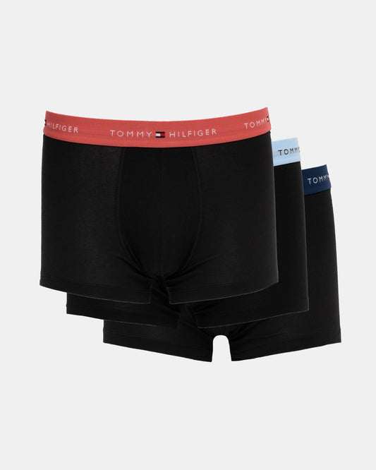 Tommy Hilfiger 3 Pack Mens Colour Waistband Trunks - B-Orange/Blue/Navy
