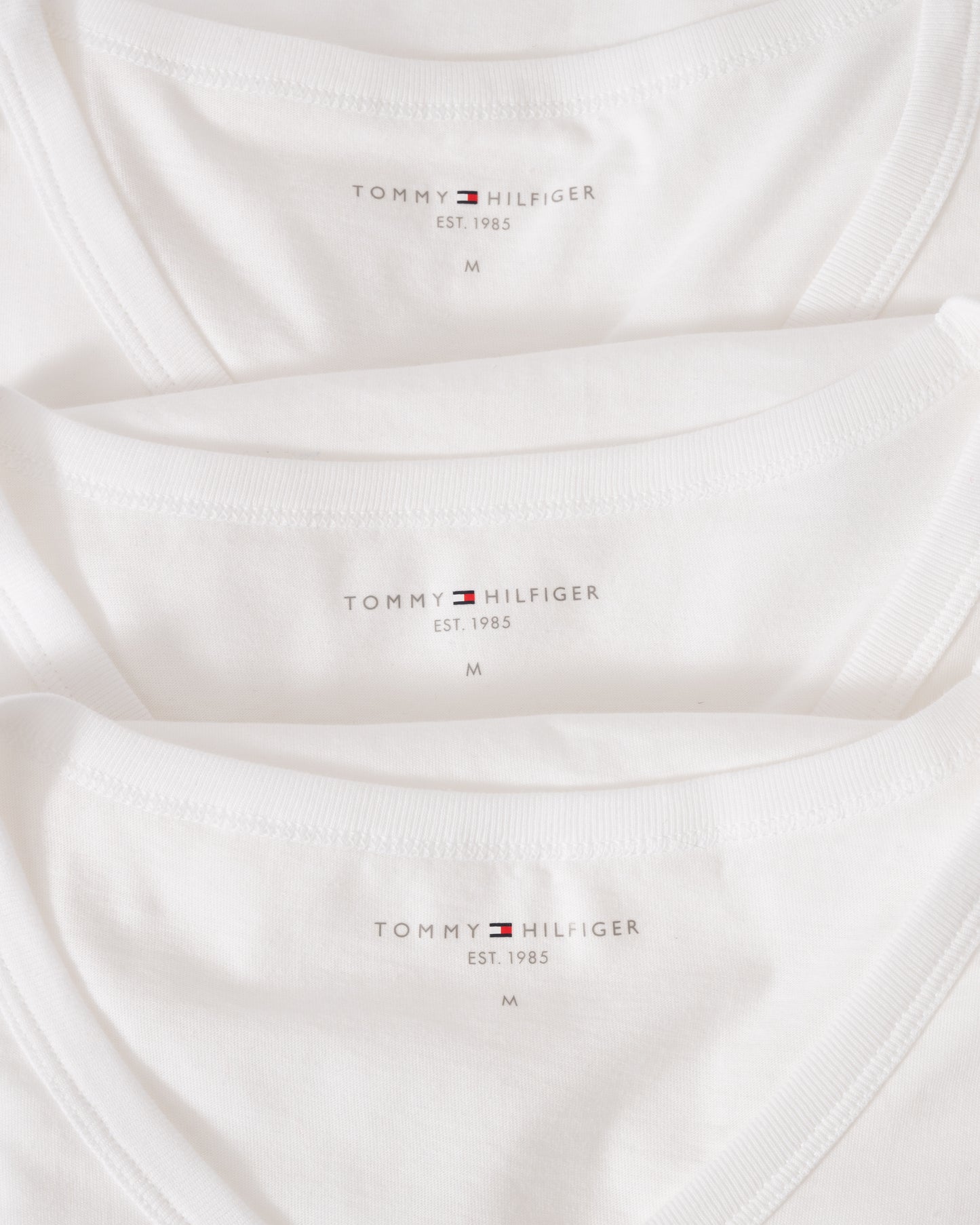 Tommy Hilfiger 3 Pack Mens V-Neck T-Shirts - White/White/White