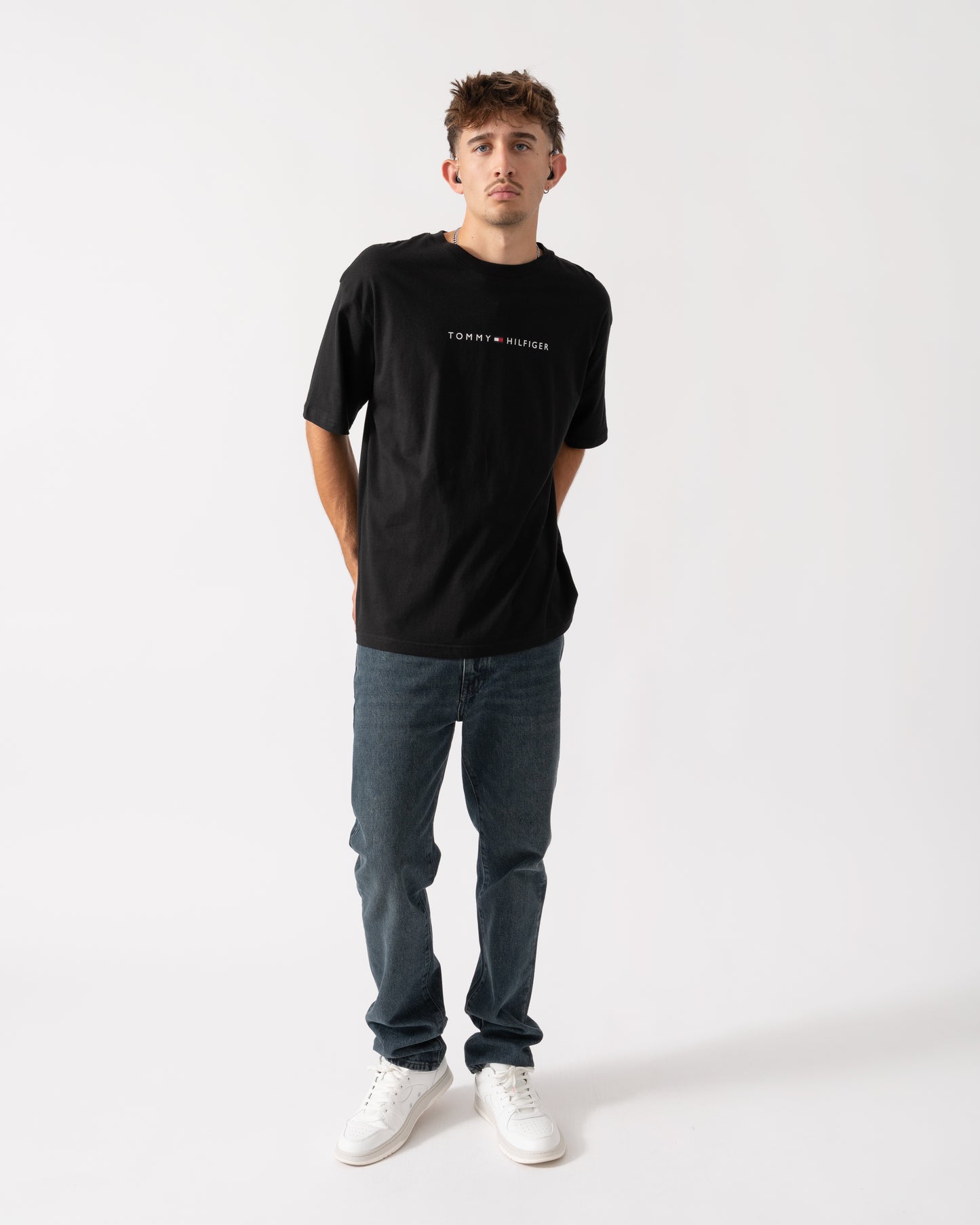 Tommy Hilfiger Contrast Logo Mens T-Shirt - Black