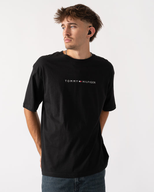 Tommy Hilfiger Contrast Logo Mens T-Shirt - Black