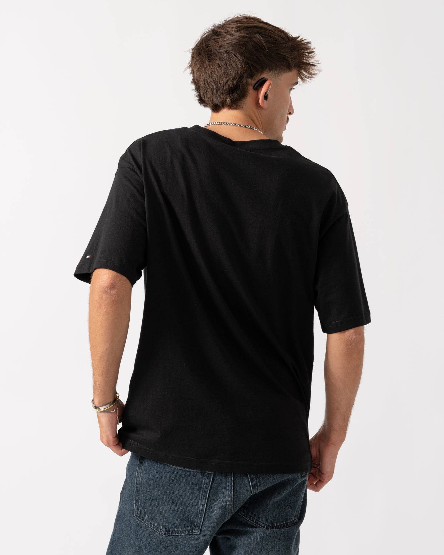 Tommy Hilfiger Contrast Logo Mens T-Shirt - Black