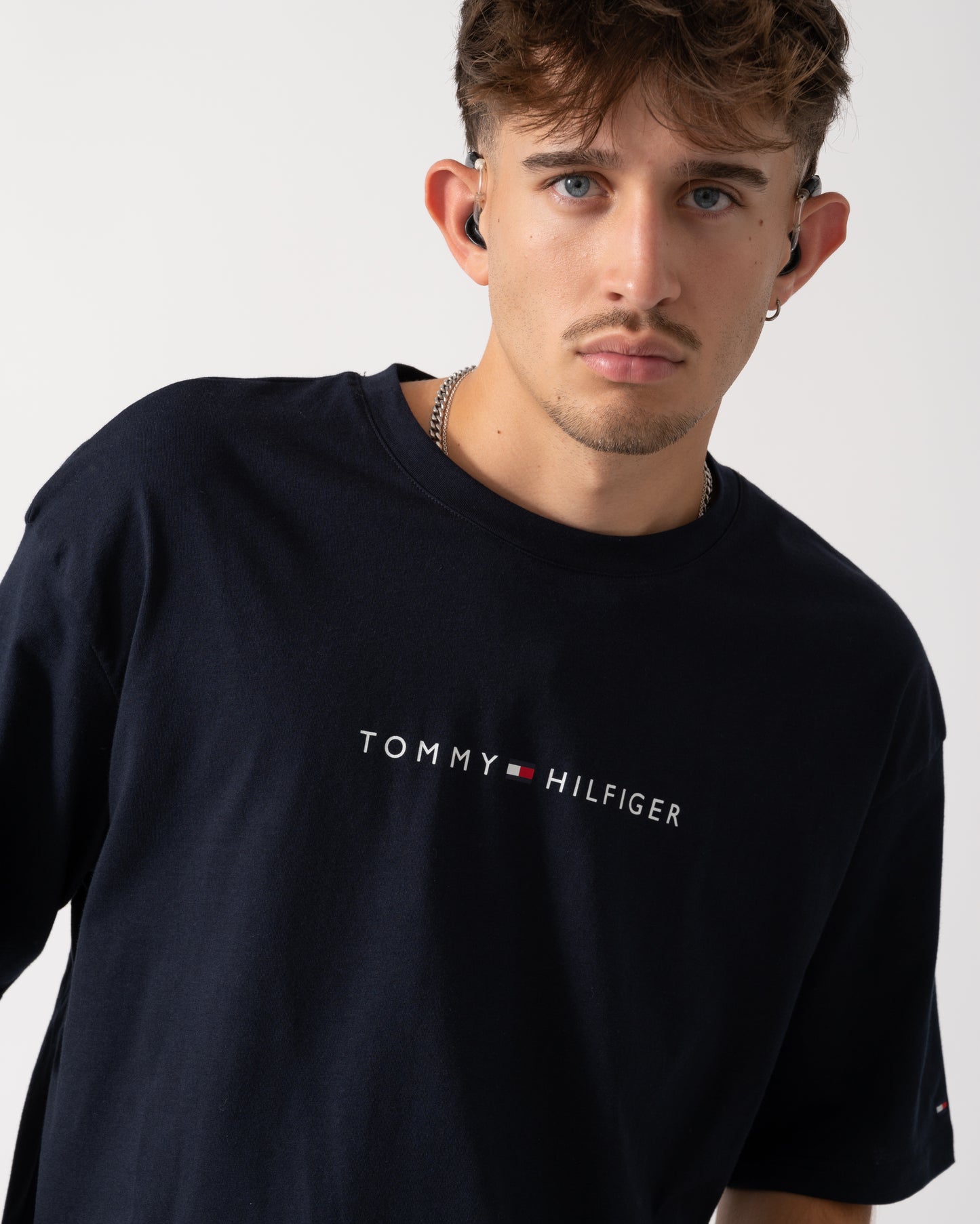 Tommy Hilfiger Contrast Logo Mens T-Shirt - Desert Sky