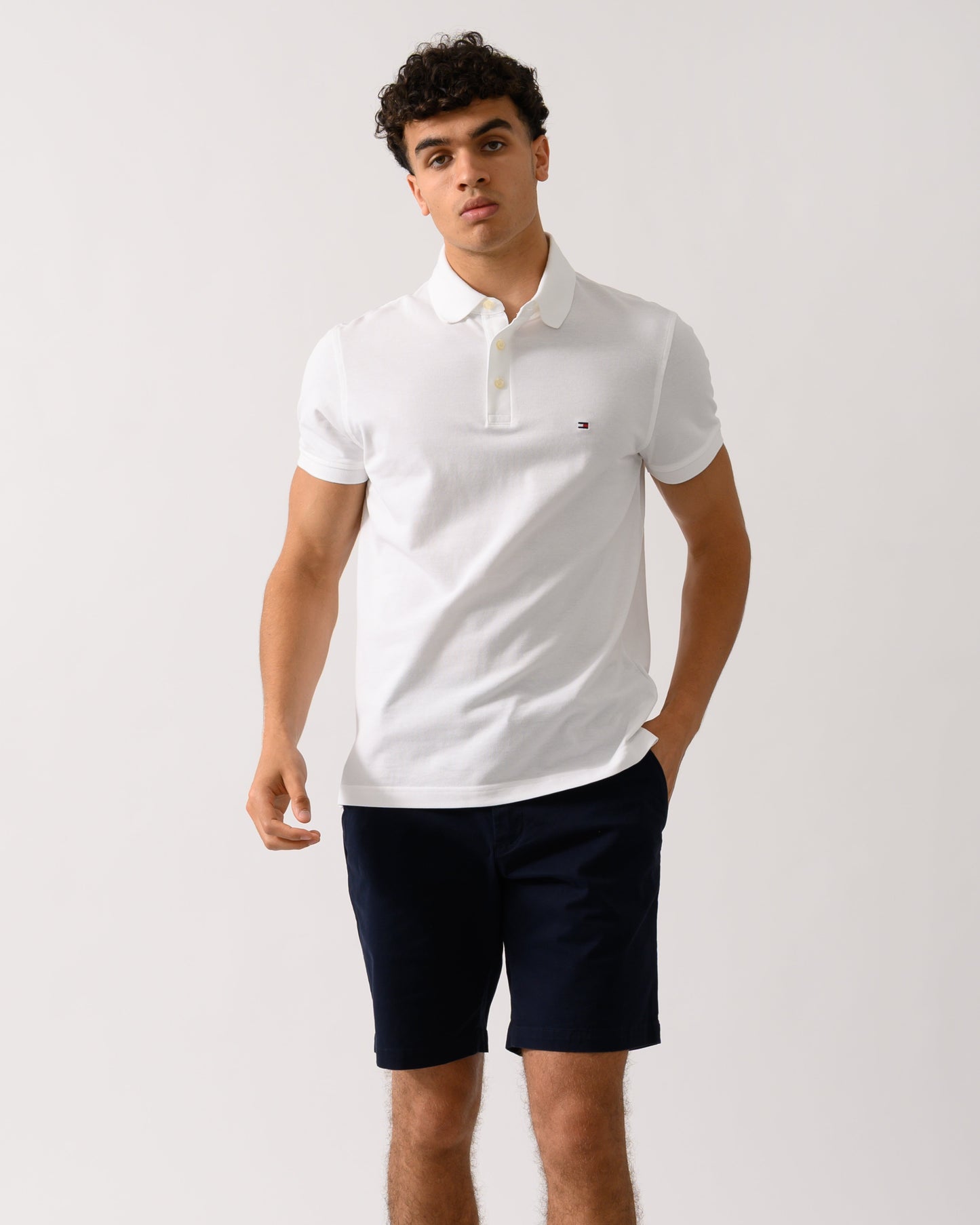 Tommy Hilfiger Core 1985 Slim Mens Polo Shirt - White