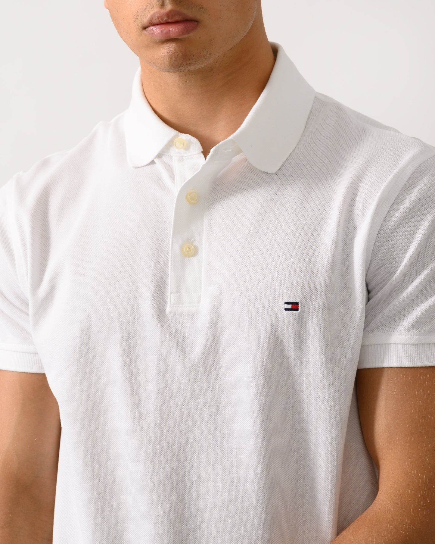 Tommy Hilfiger Core 1985 Slim Mens Polo Shirt - White