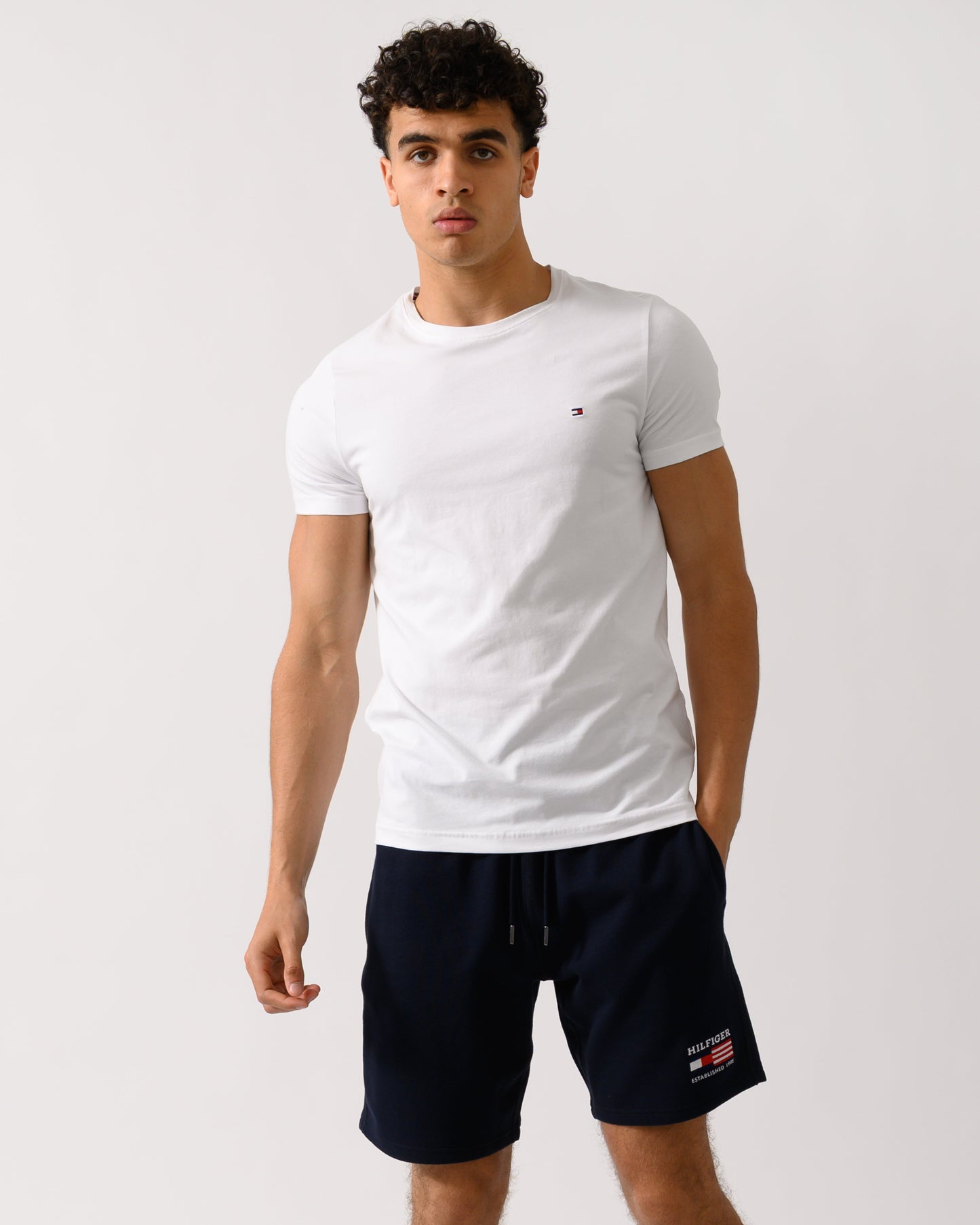 Tommy Hilfiger Core Stretch Mens Slim C-Neck T-Shirt - White