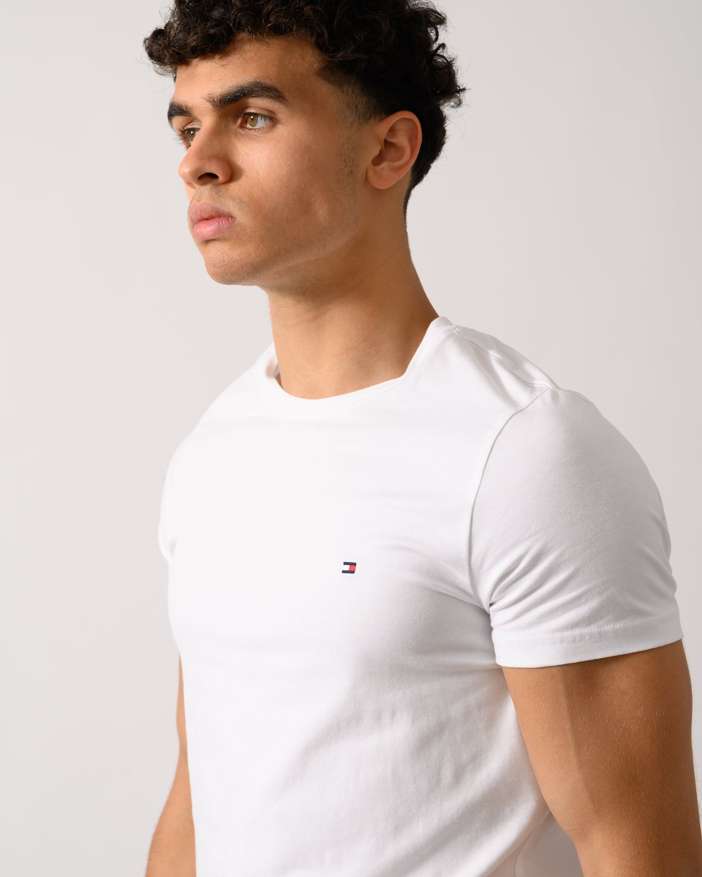 Tommy Hilfiger Core Stretch Mens Slim C-Neck T-Shirt - White