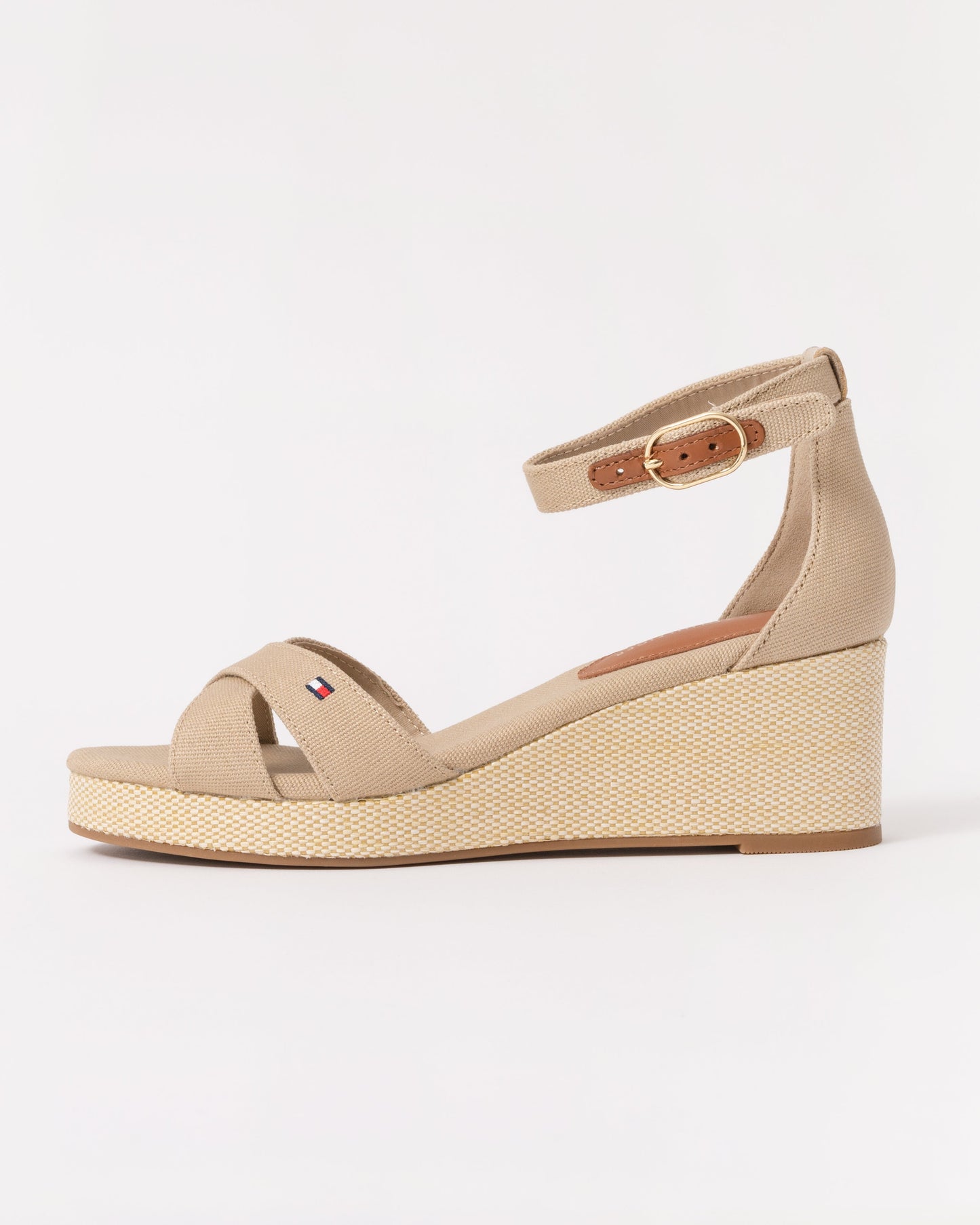 Tommy Hilfiger Criss-Cross Womens Wedge Espadrille - Horseradish