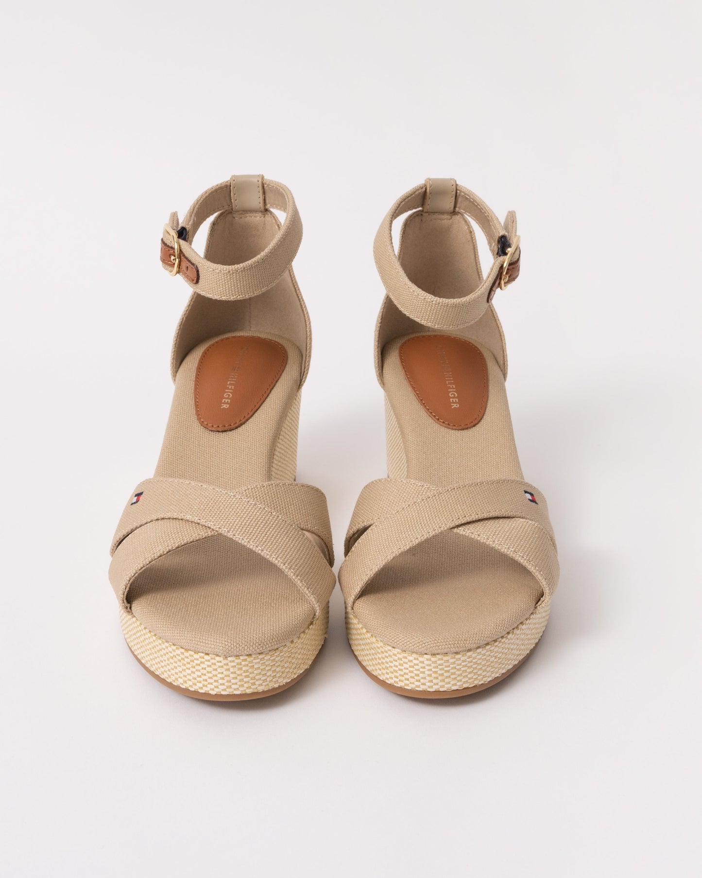 Tommy Hilfiger Criss-Cross Womens Wedge Espadrille - Horseradish