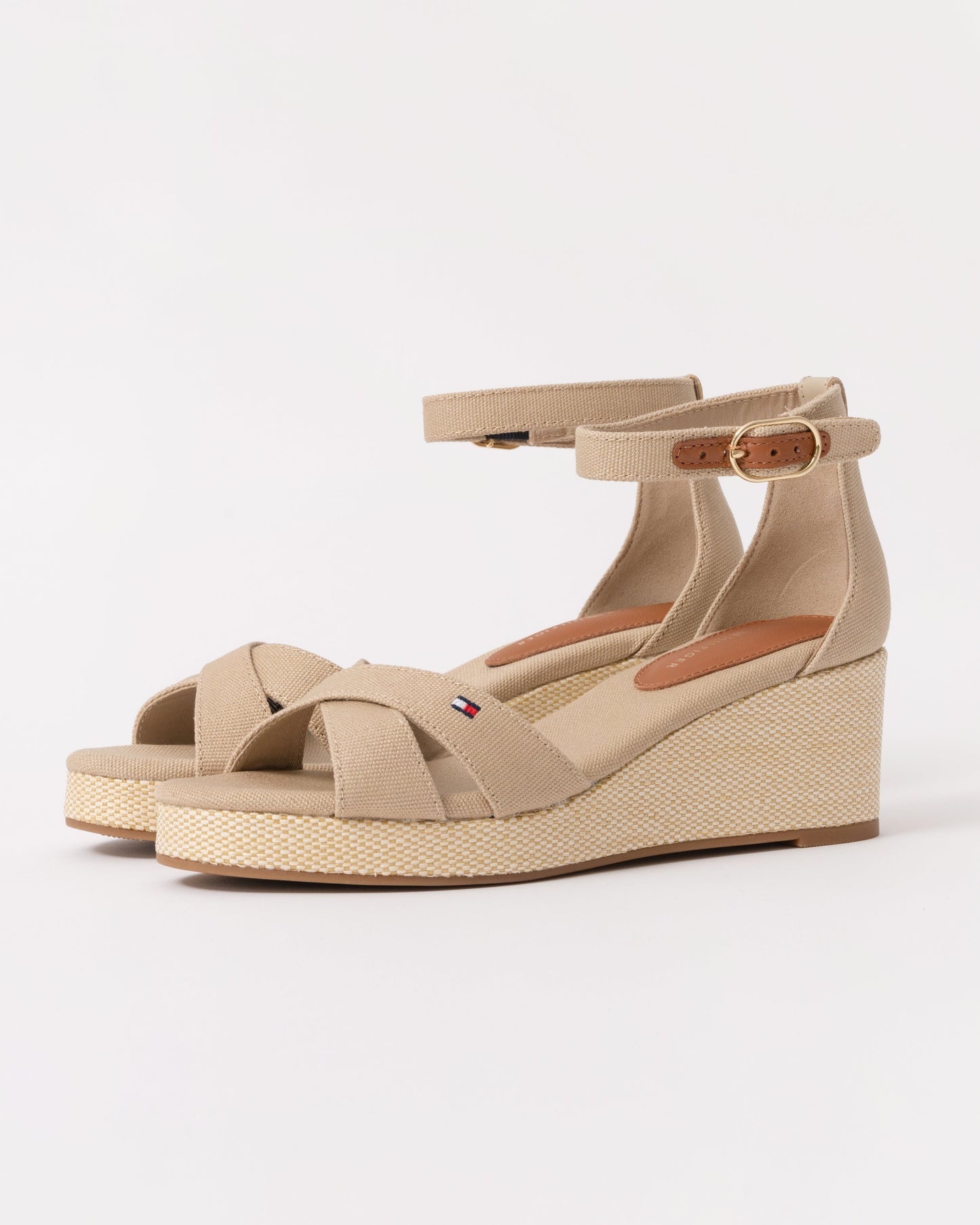 Tommy Hilfiger Criss-Cross Womens Wedge Espadrille - Horseradish