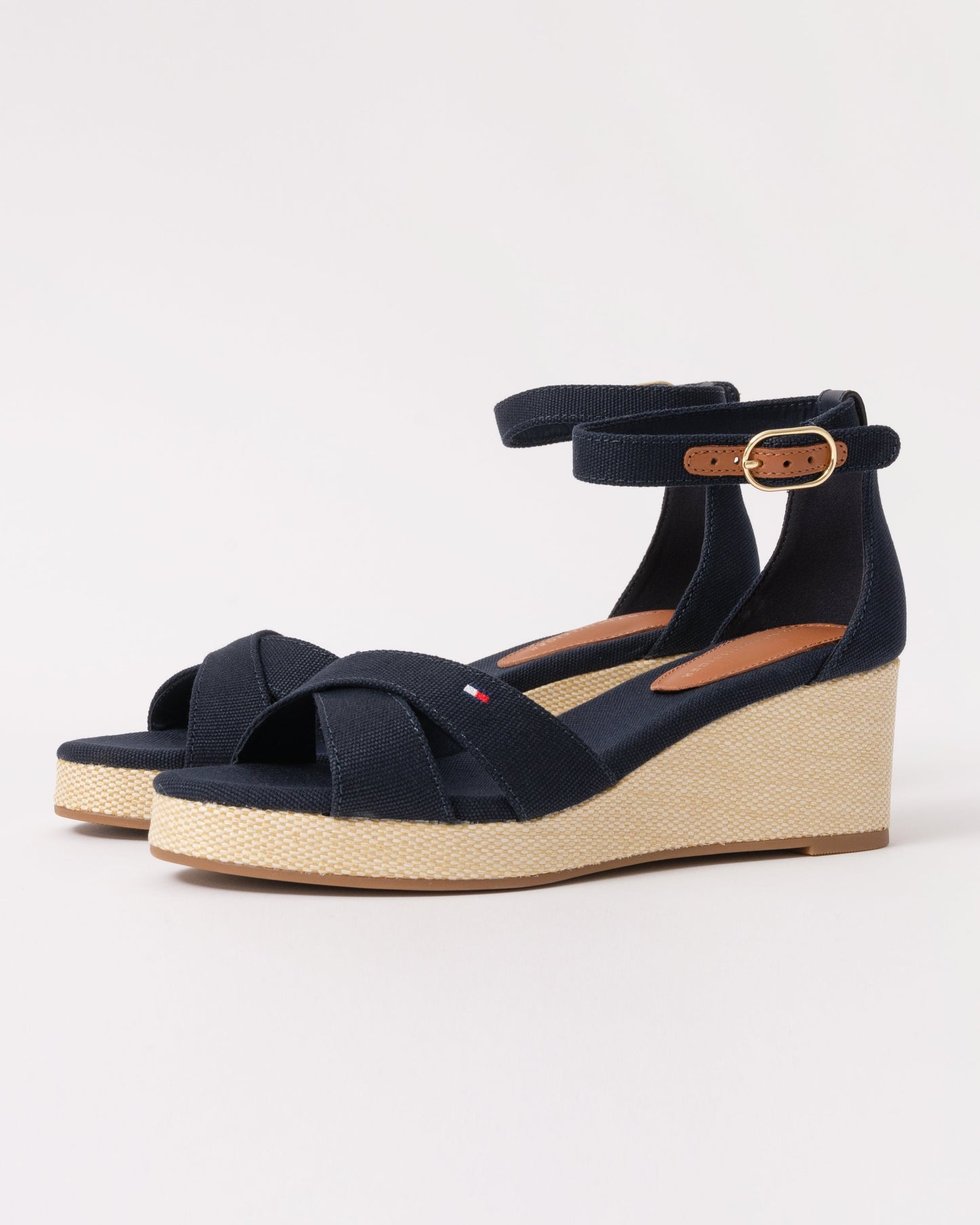 Tommy Hilfiger Criss-Cross Womens Wedge Espadrille - Space Blue