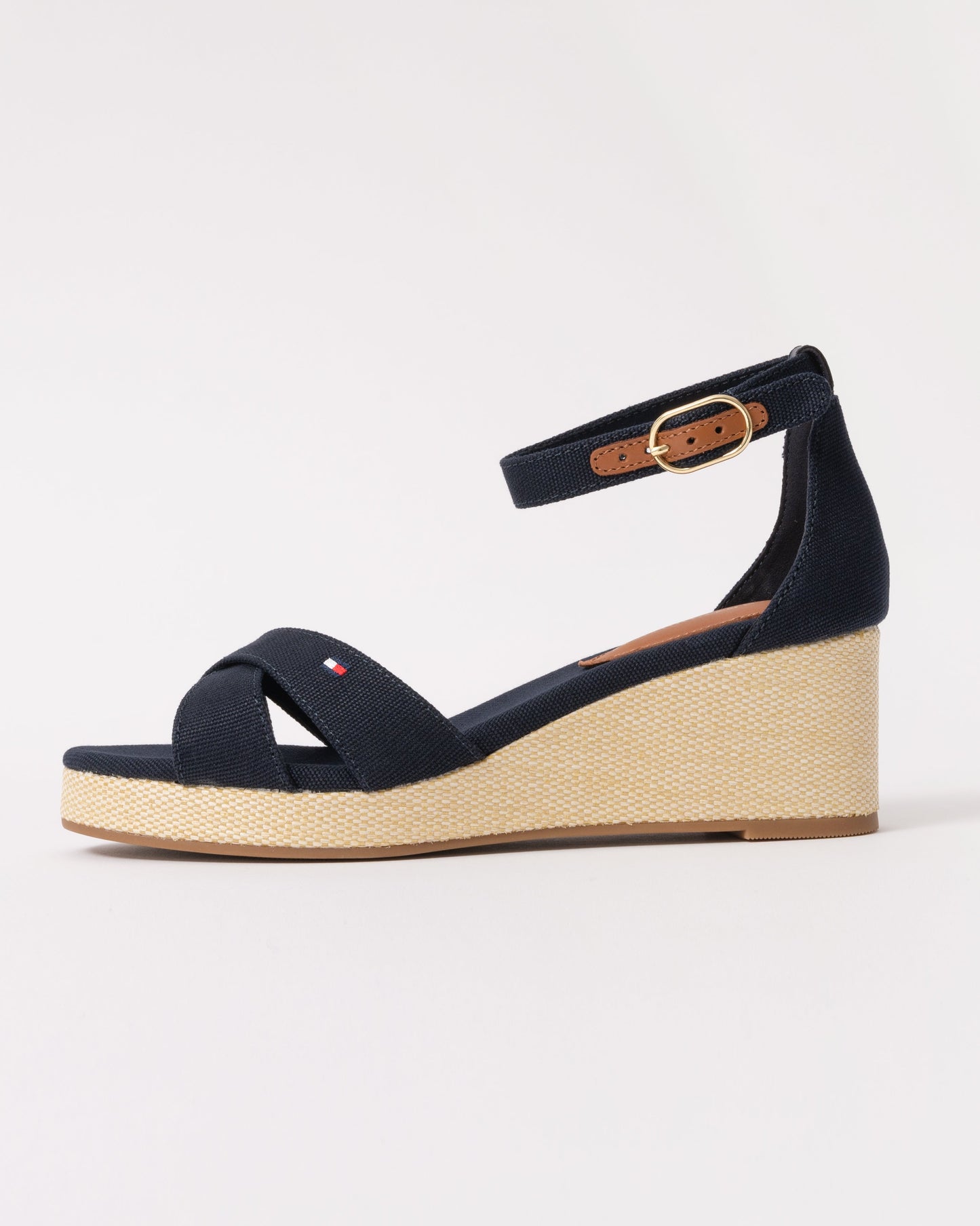 Tommy Hilfiger Criss-Cross Womens Wedge Espadrille - Space Blue