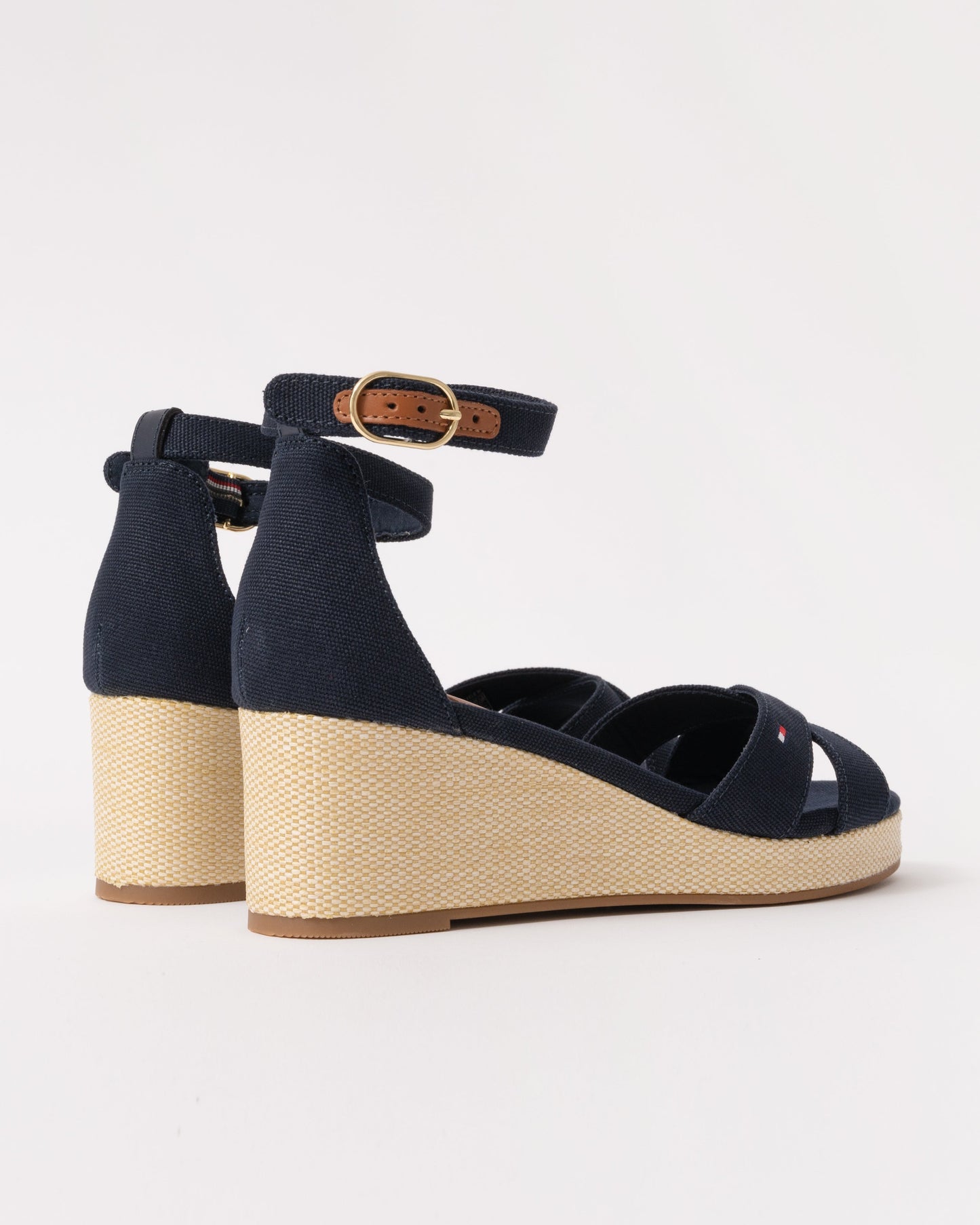 Tommy Hilfiger Criss-Cross Womens Wedge Espadrille - Space Blue