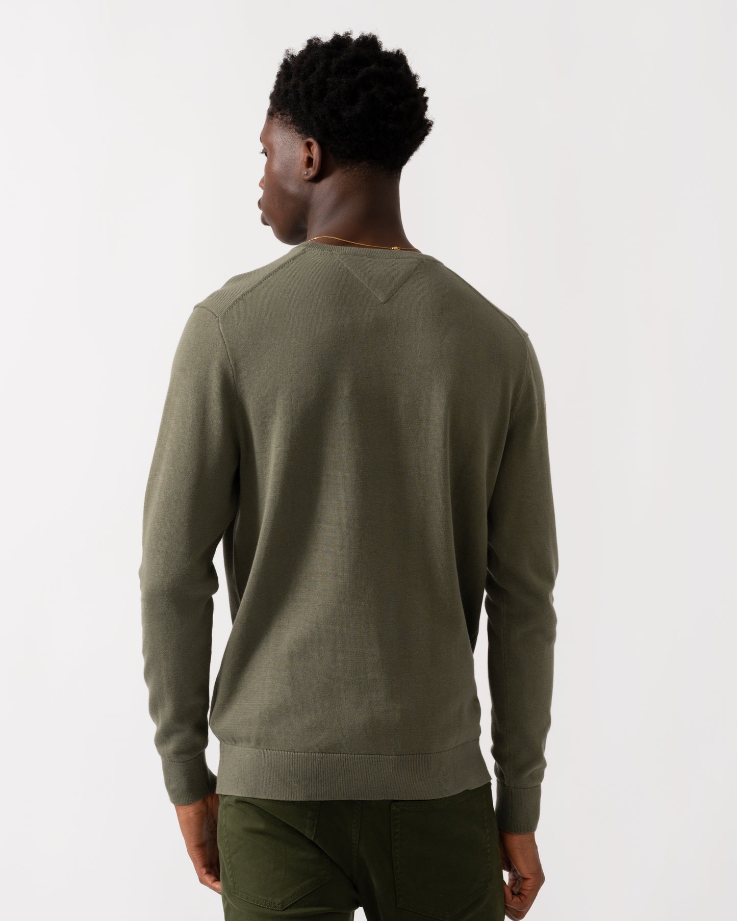 Tommy Hilfiger Essential Cotton Crew Neck Mens Sweatshirt - Battle Green