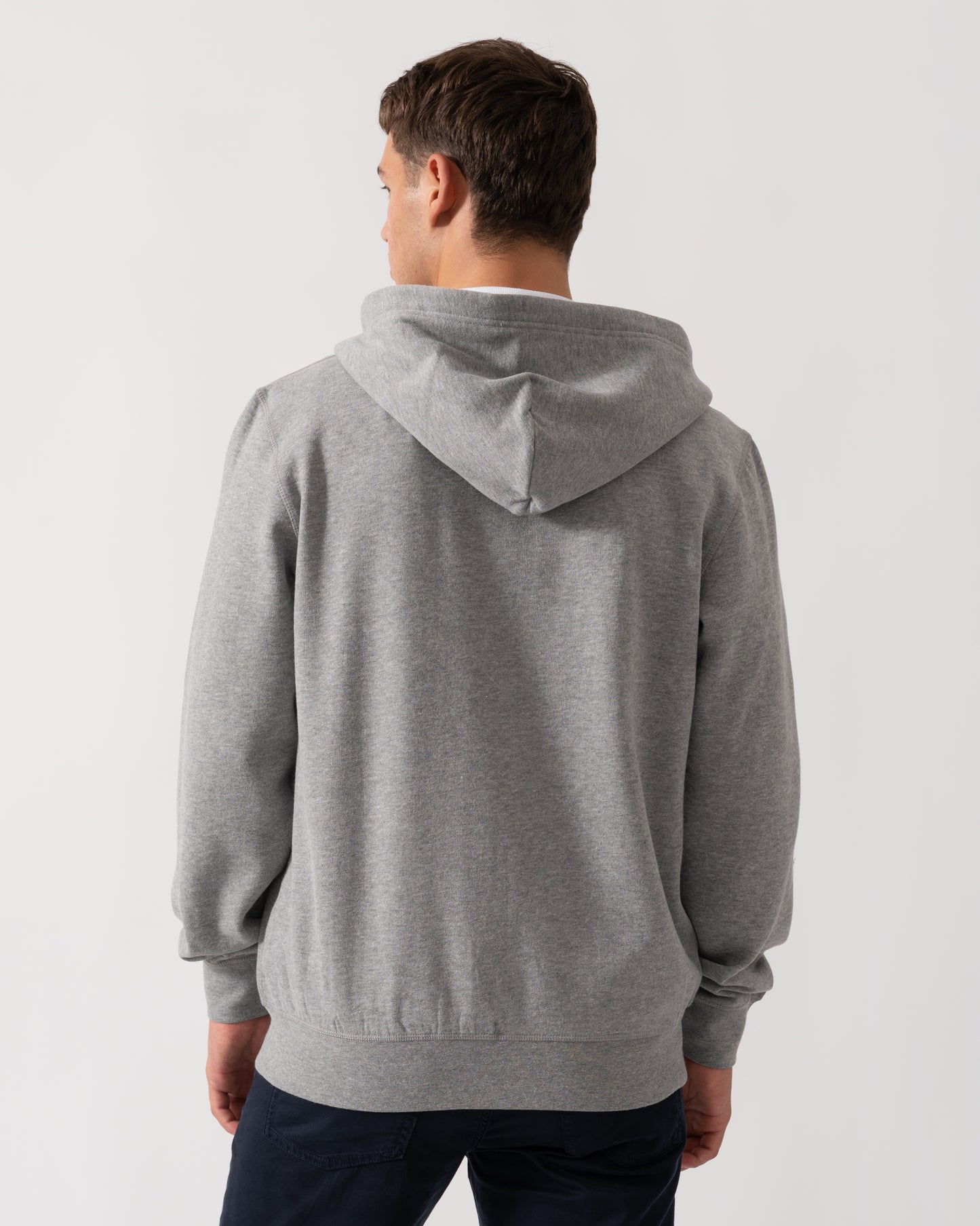 Tommy Hilfiger Essential Fleece Mens Zip Hoodie - Medium Grey Heather