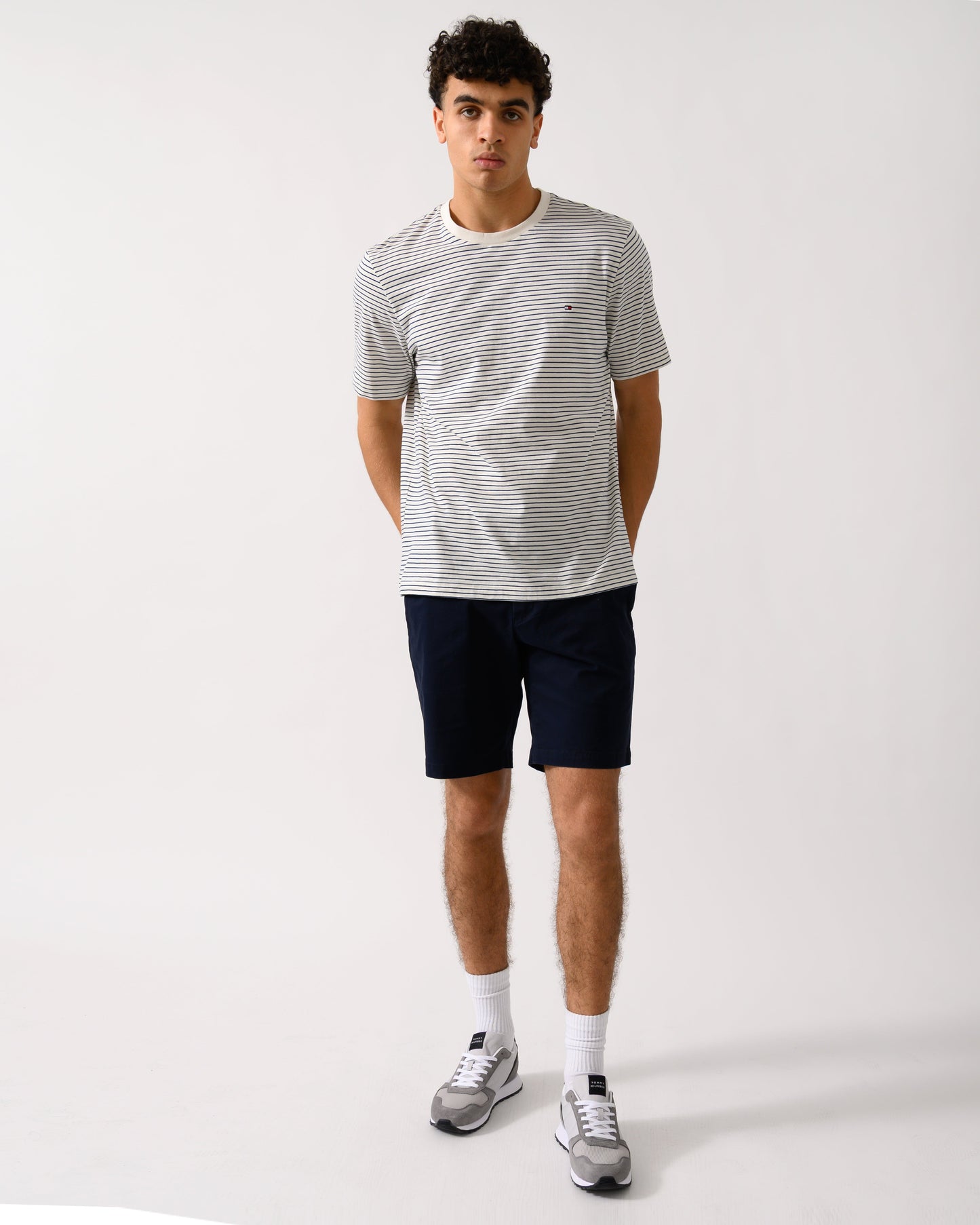 Tommy Hilfiger Essential Seasonal Regular Fit Solid Mens T-Shirt - Ivory Petal/Preppy Navy