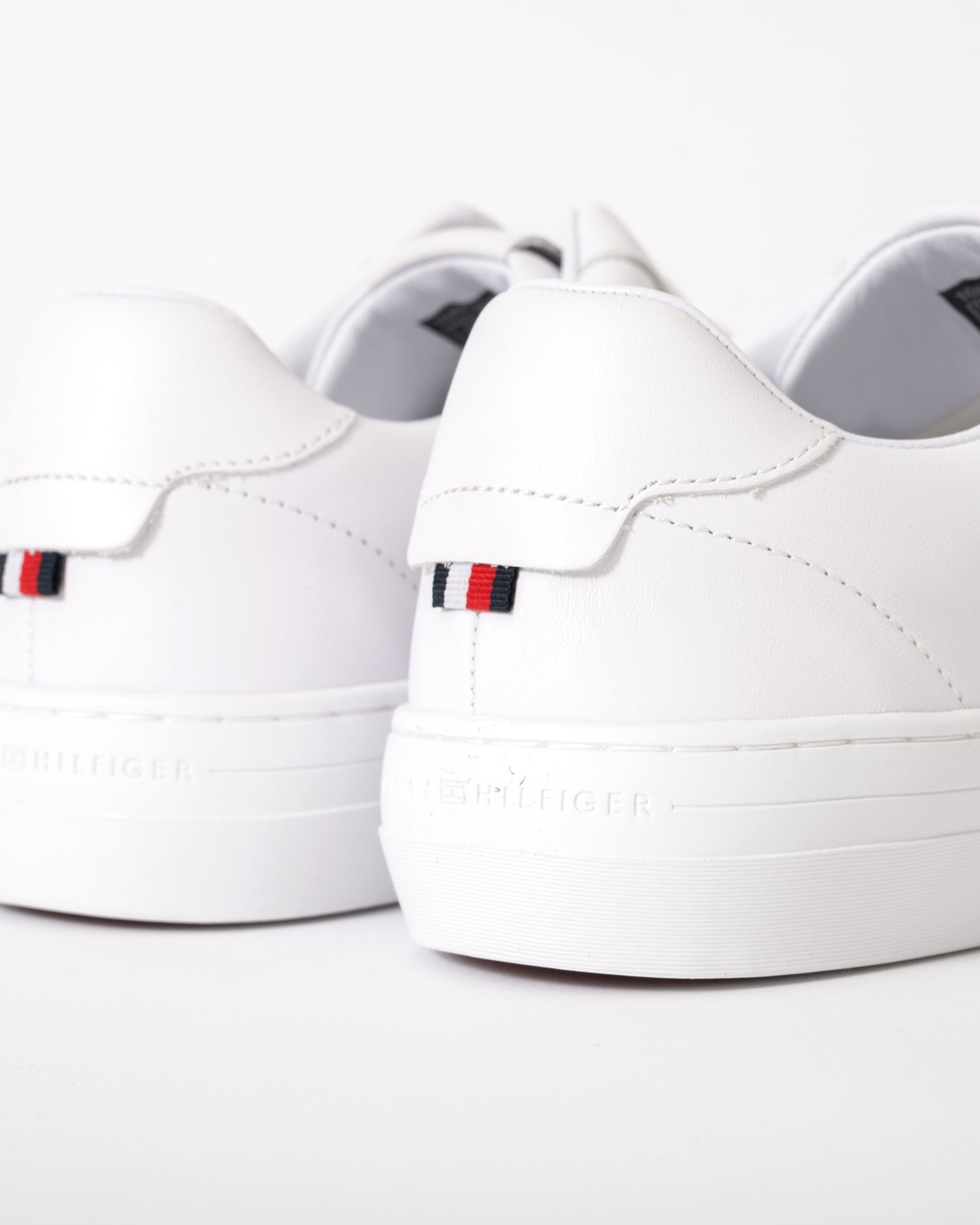 Tommy Hilfiger Premium Dress Nappa Leather Mens Cupsole Trainers - White