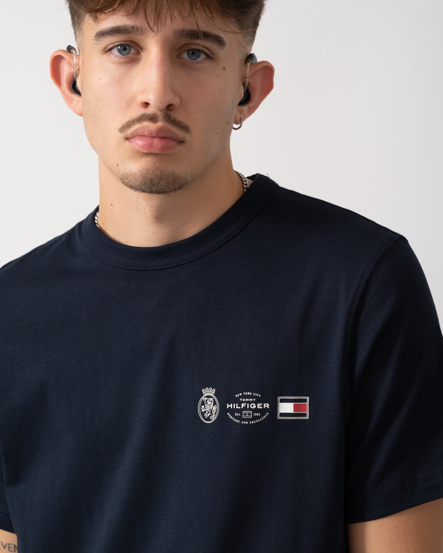 Tommy Hilfiger Small Crest Outline Mens T-Shirt - Desert Sky