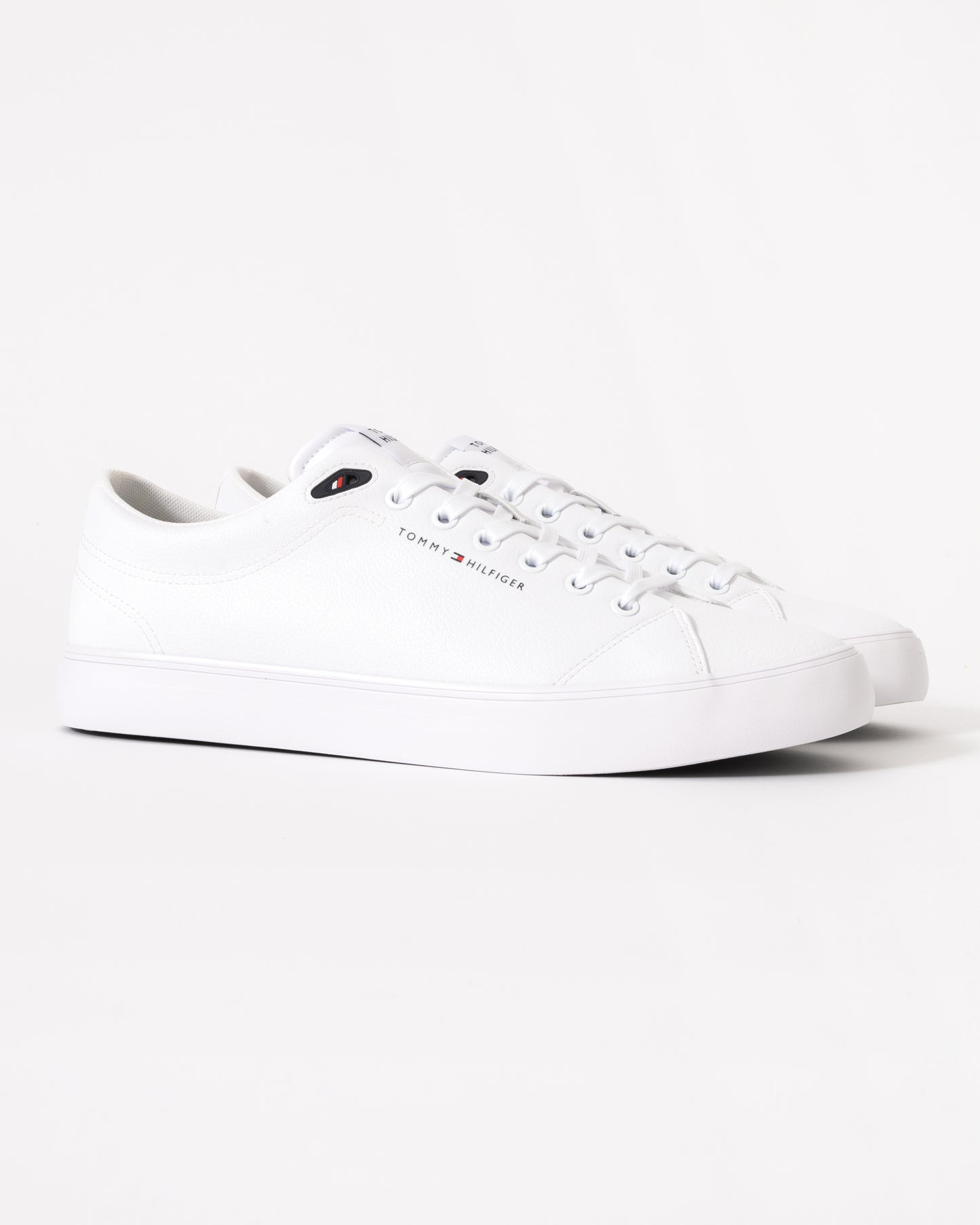 Tommy Hilfiger TH Core Low-Top Mens Vulcanised Leather Trainers - White