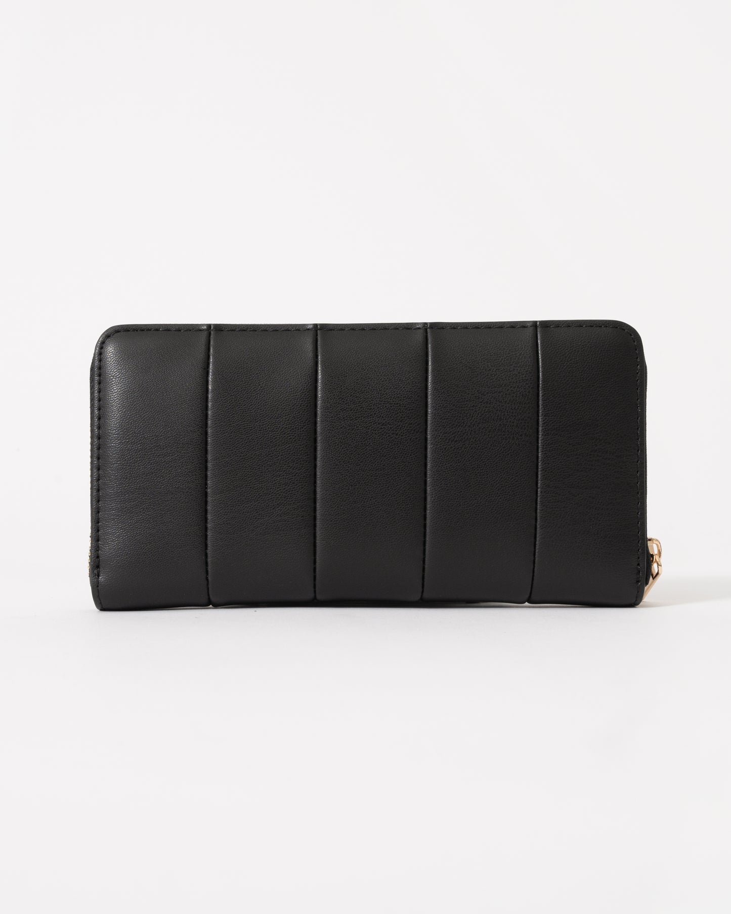 Tommy Hilfiger TH Icon Large Zip-Around Womens Quilted Wallet - Black