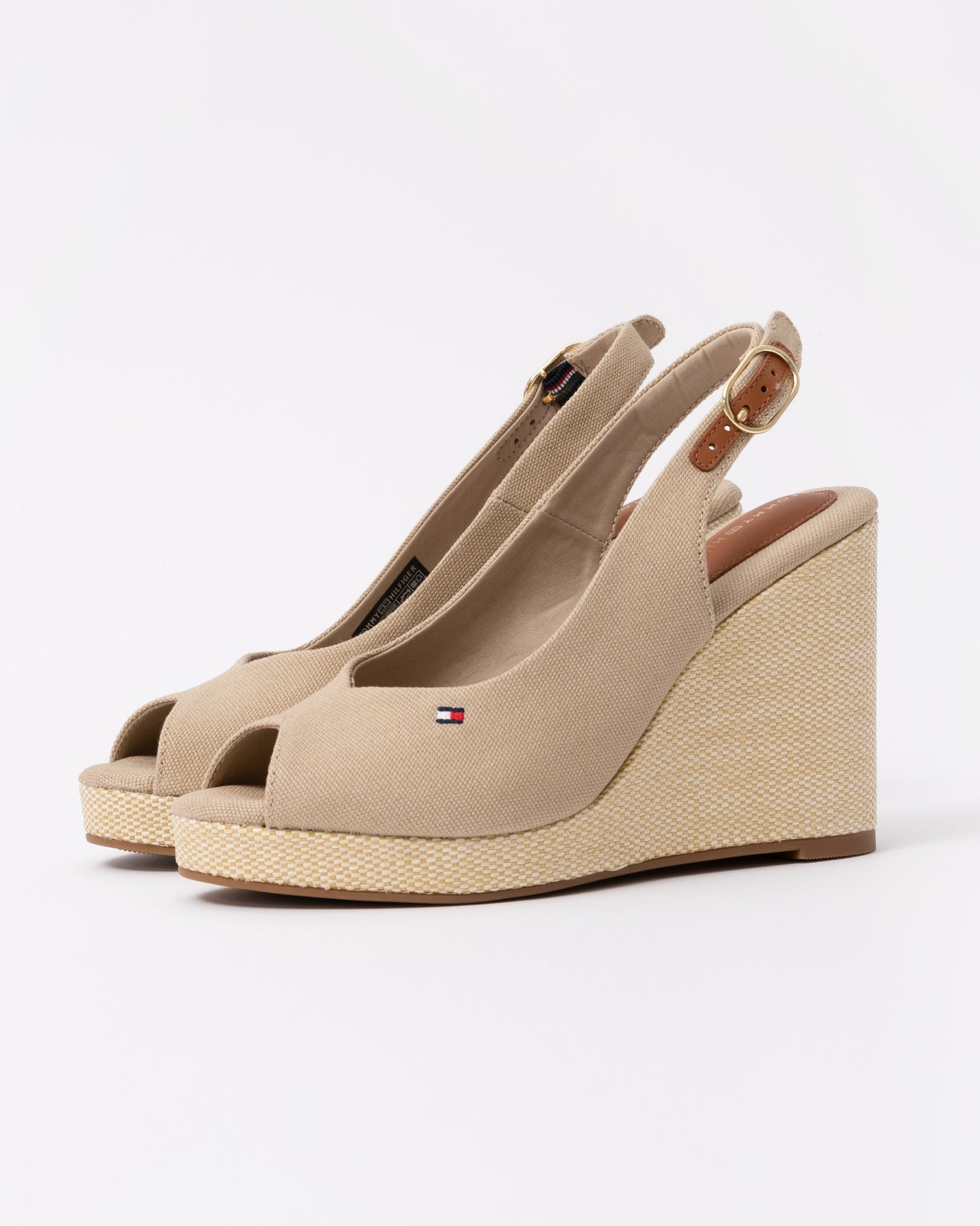 Tommy Hilfiger Womens Flag Slingback Wedge Espadrille - Horseradish