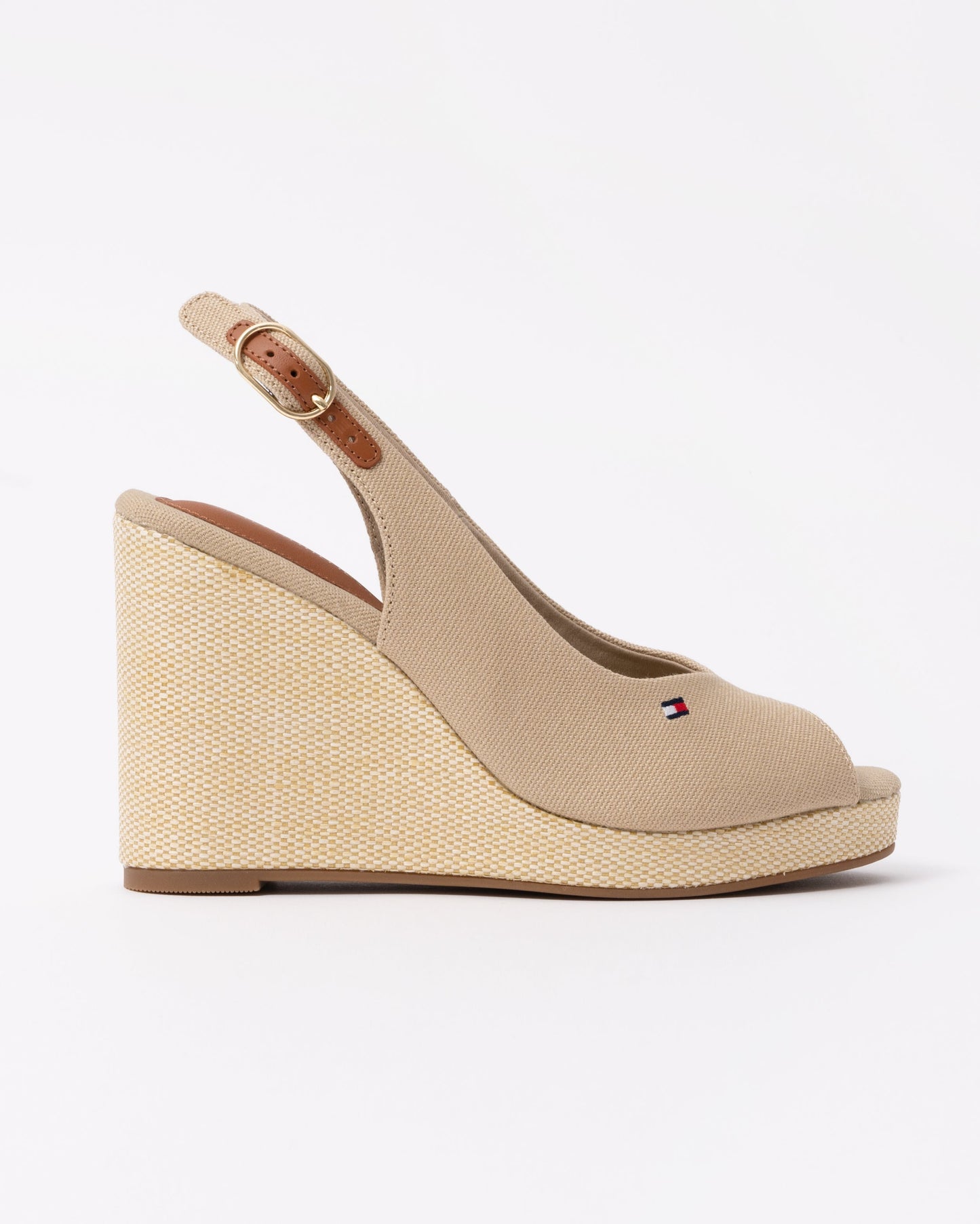 Tommy Hilfiger Womens Flag Slingback Wedge Espadrille - Horseradish