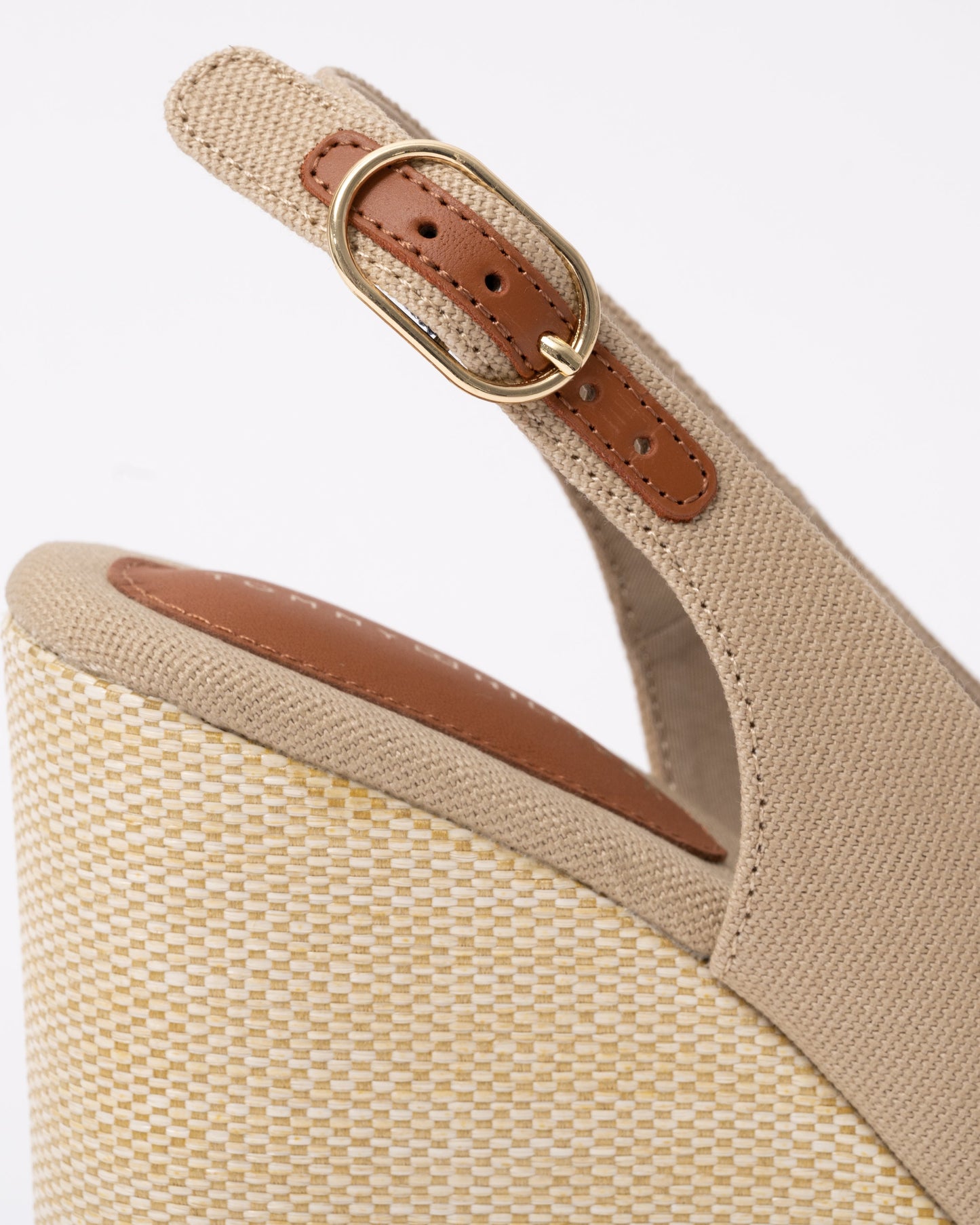 Tommy Hilfiger Womens Flag Slingback Wedge Espadrille - Horseradish