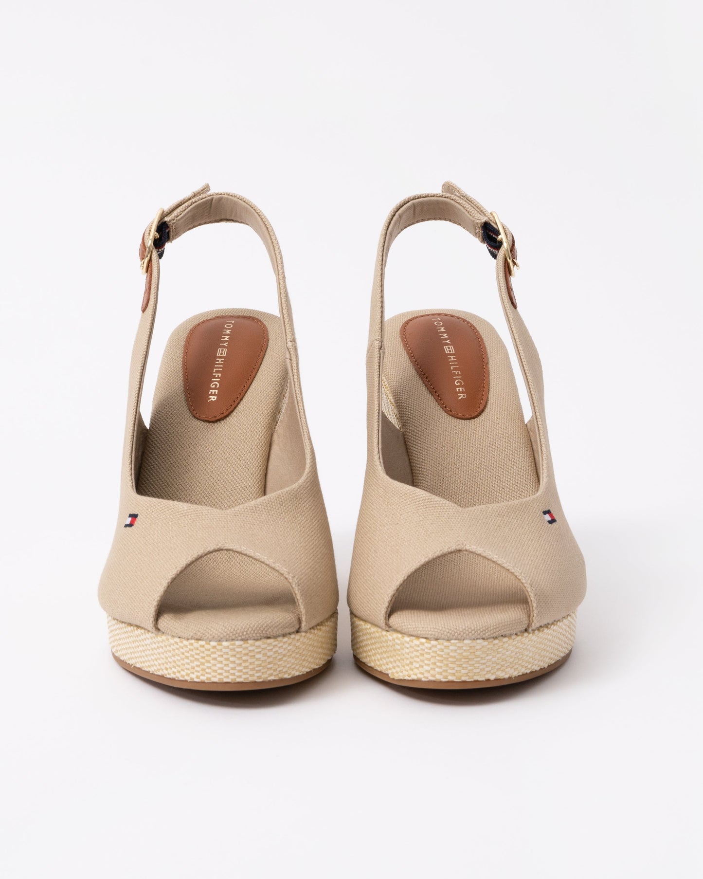 Tommy Hilfiger Womens Flag Slingback Wedge Espadrille - Horseradish