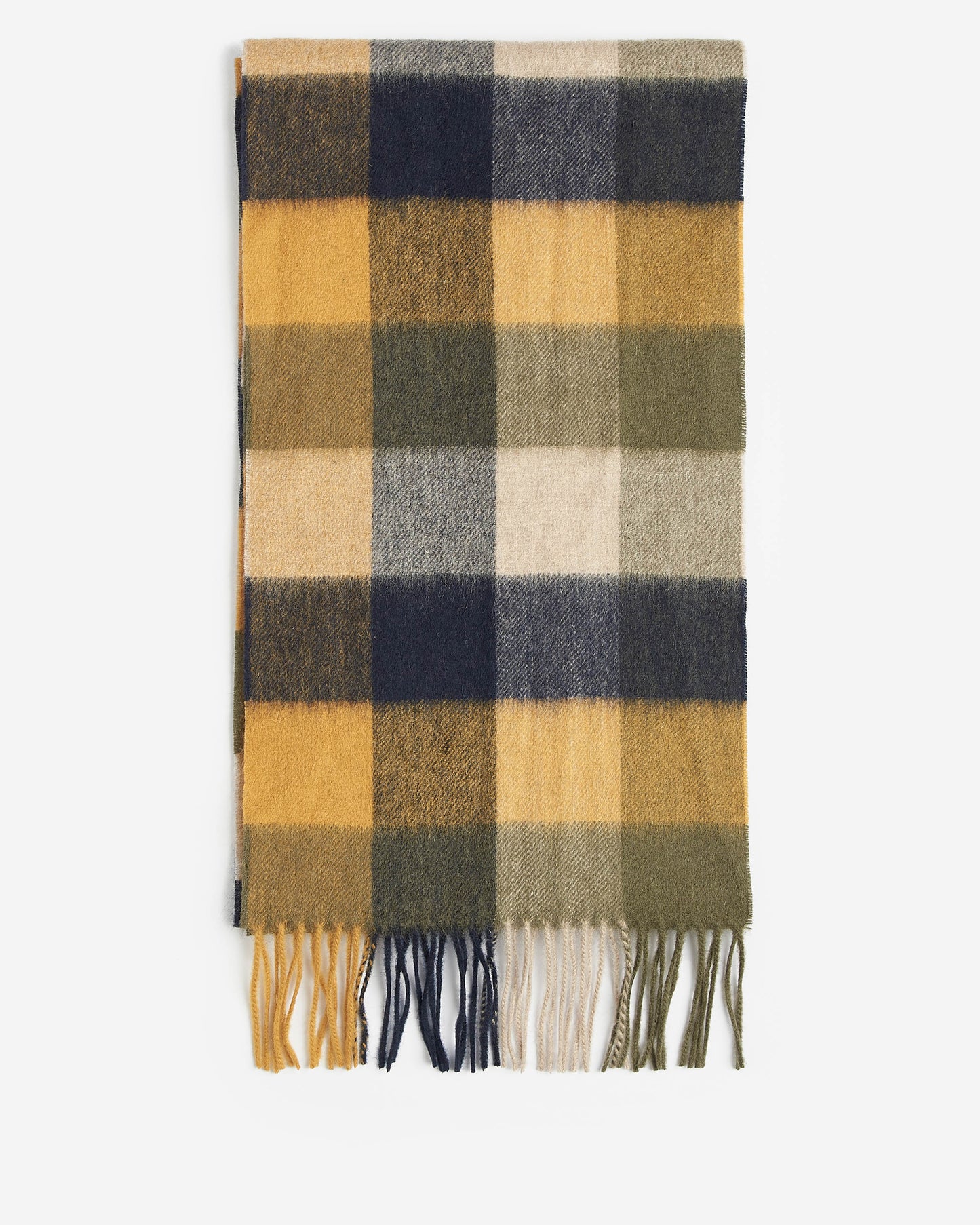 Barbour Large Tattersall Lambswool Scarf - Forest Mist