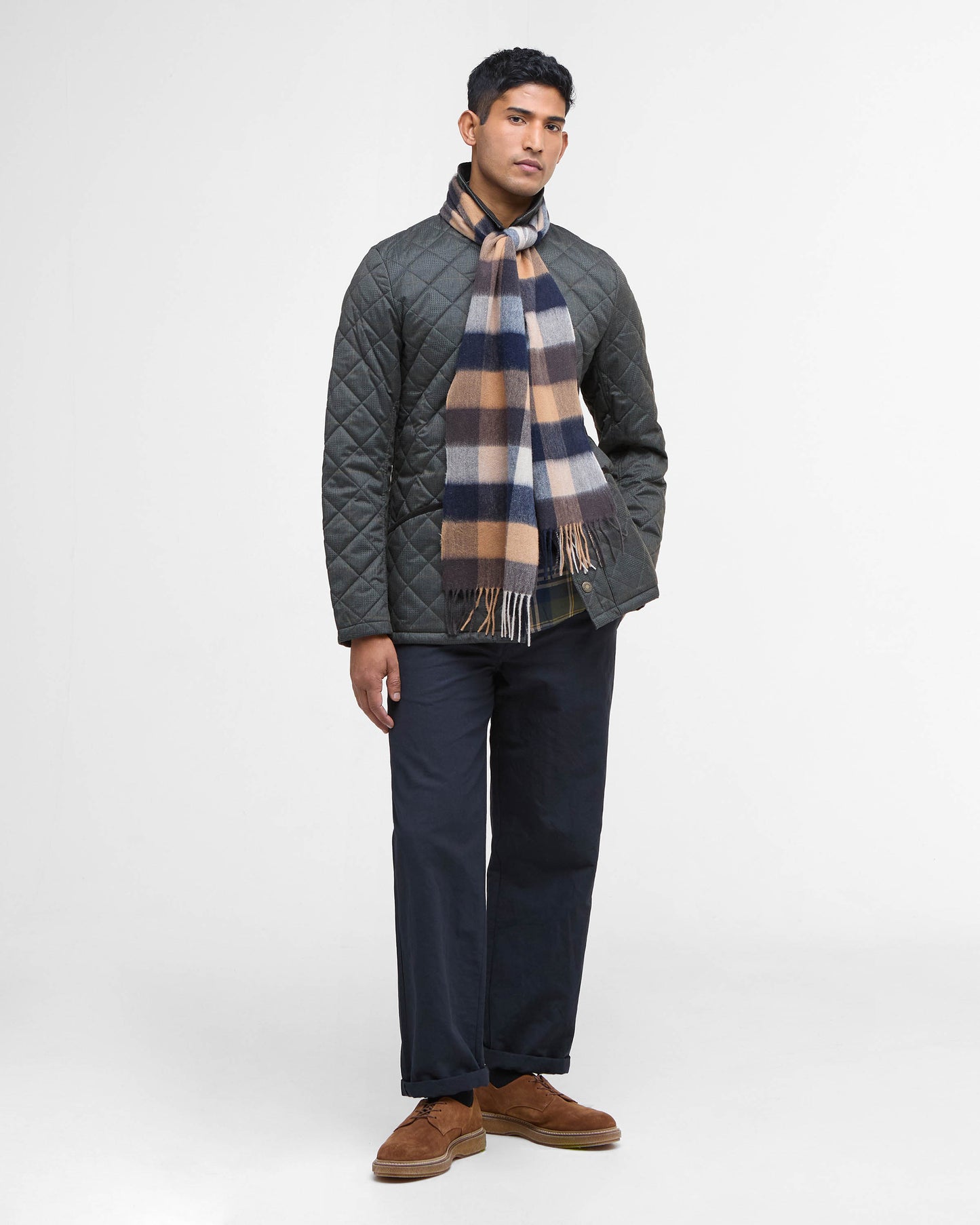 Barbour Large Tattersall Lambswool Scarf - Autumn Dress