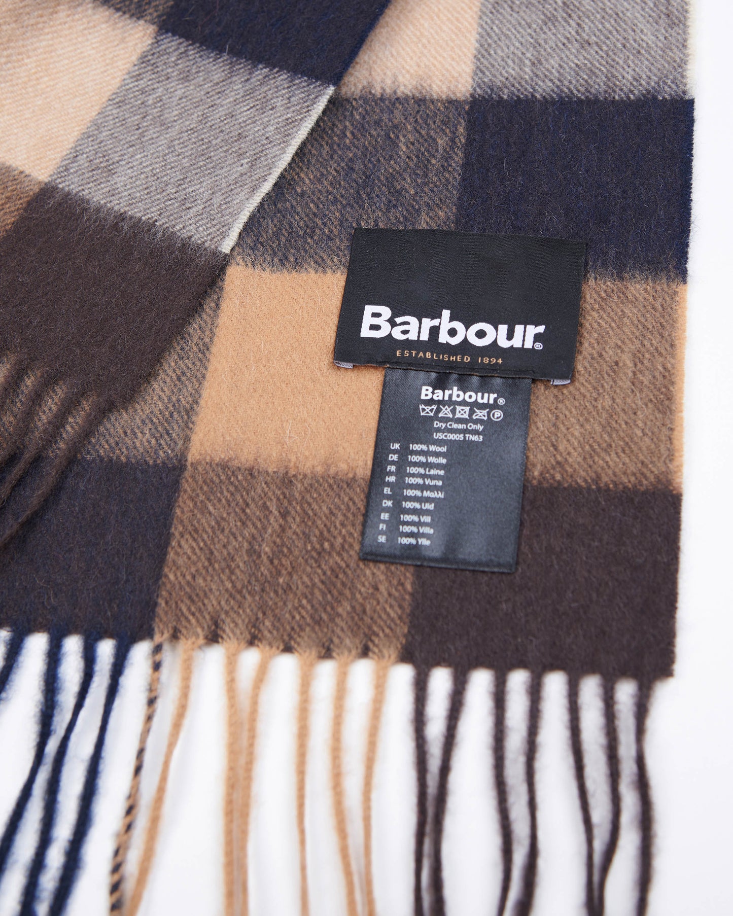 Barbour Large Tattersall Lambswool Scarf - Autumn Dress